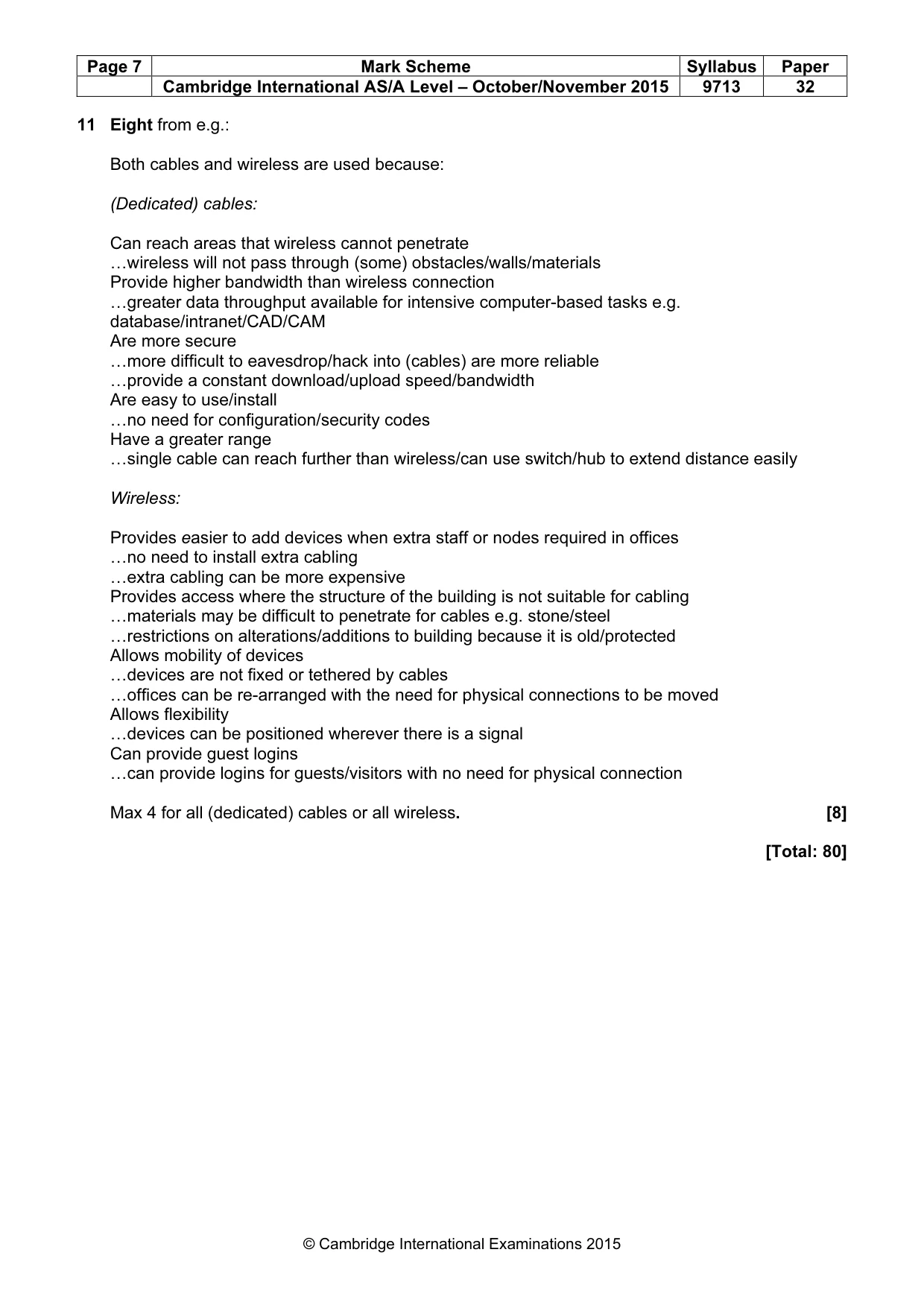 Mark scheme, page 7 of 7