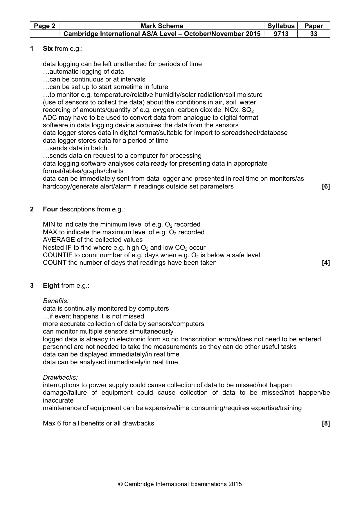Mark scheme, page 2 of 6