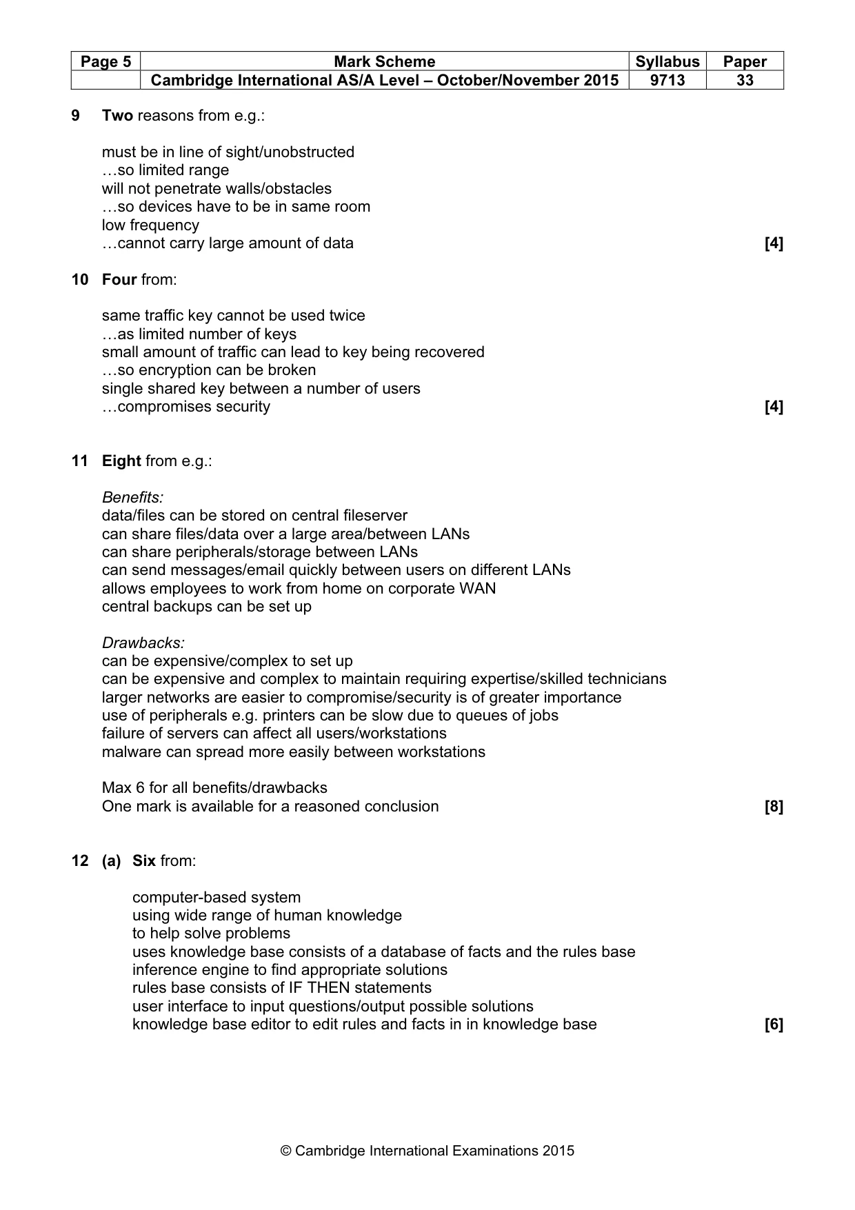 Mark scheme, page 5 of 6