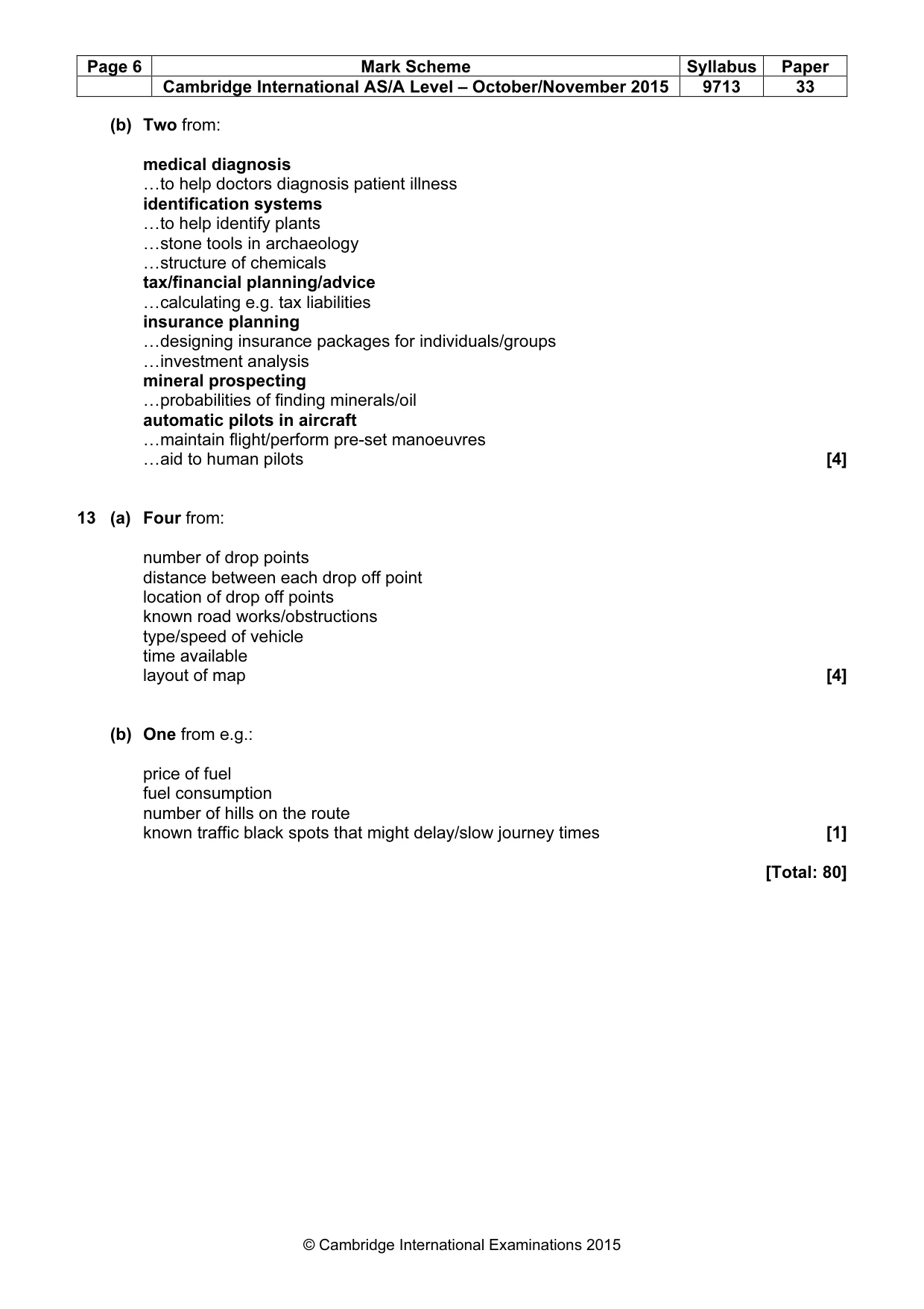 Mark scheme, page 6 of 6