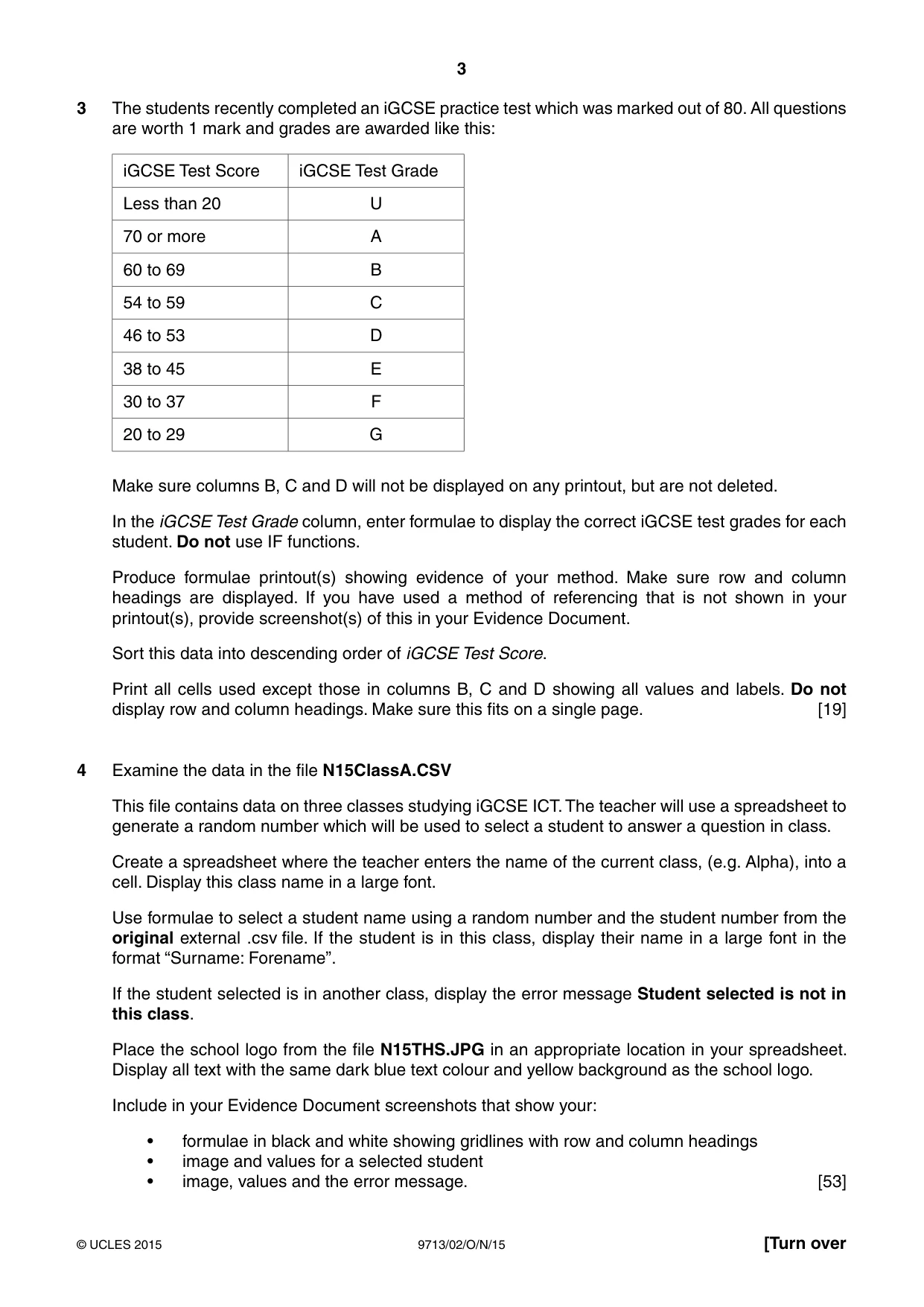 Cambridge A Level Applied Information and Communication Technology 9713 2015 Oct/Nov Paper 2 · Variant 0 question paper, page 3 of 4