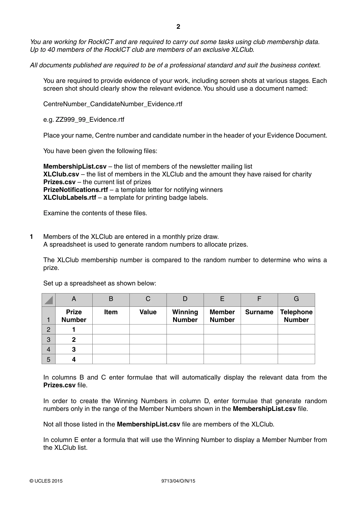 Cambridge A Level Applied Information and Communication Technology 9713 2015 Oct/Nov Paper 4 · Variant 0 question paper, page 2 of 8