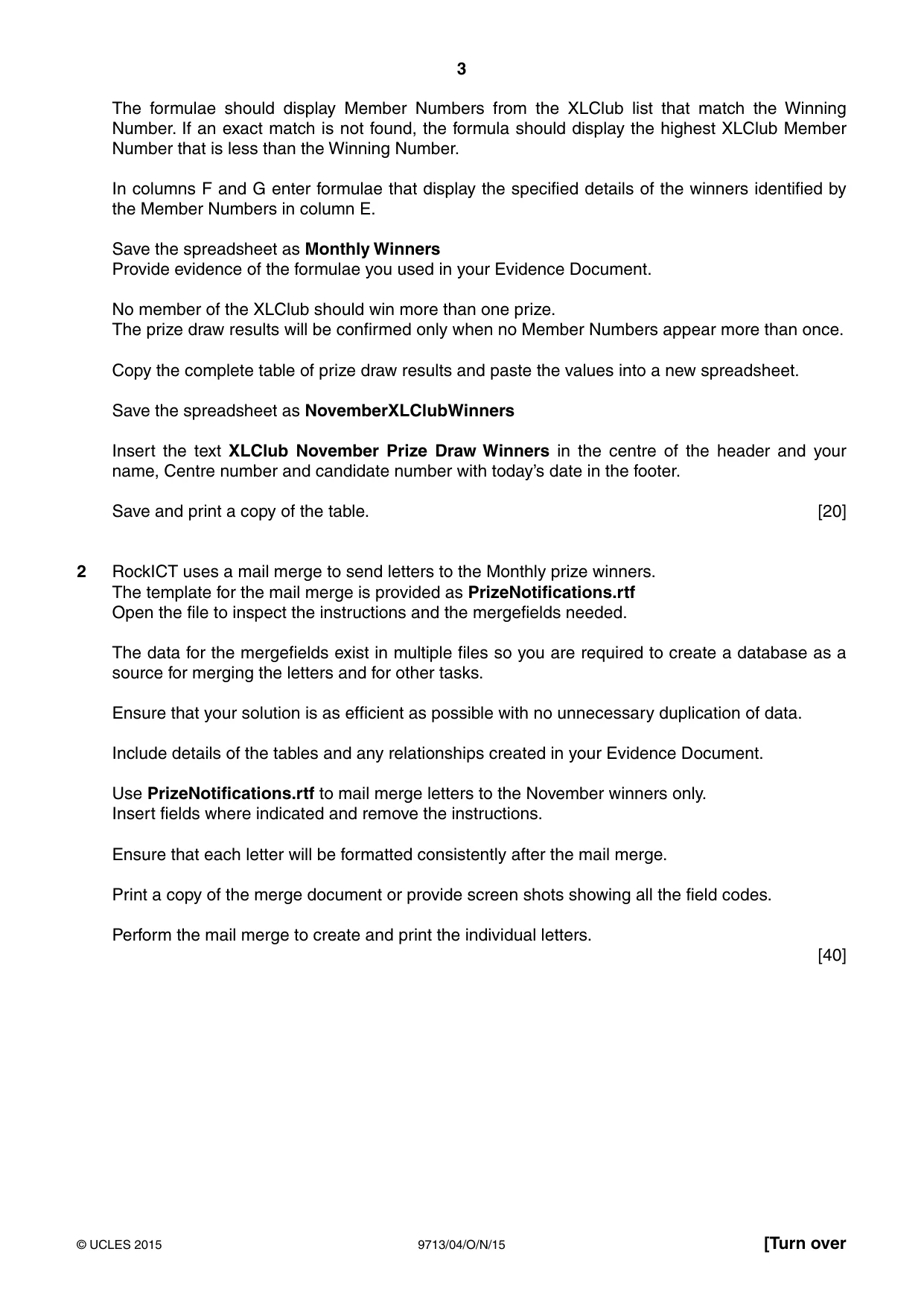 Cambridge A Level Applied Information and Communication Technology 9713 2015 Oct/Nov Paper 4 · Variant 0 question paper, page 3 of 8