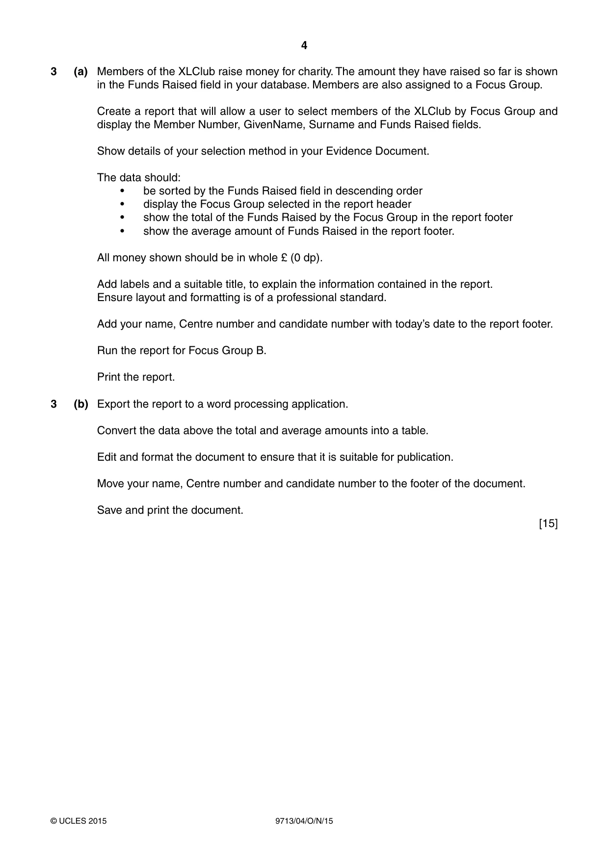 Cambridge A Level Applied Information and Communication Technology 9713 2015 Oct/Nov Paper 4 · Variant 0 question paper, page 4 of 8