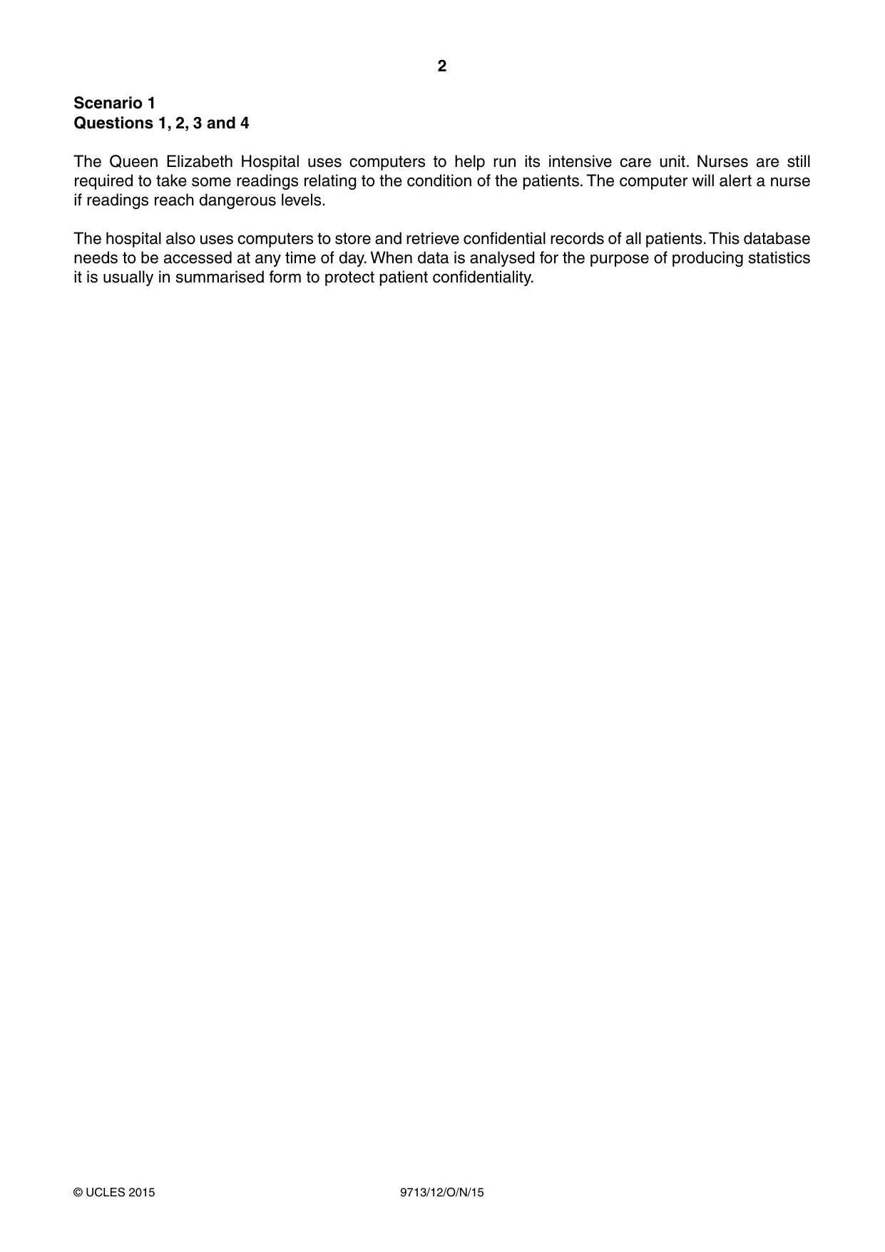 Cambridge A Level Applied Information and Communication Technology 9713 2015 Oct/Nov Paper 1 · Variant 2 question paper, page 2 of 16