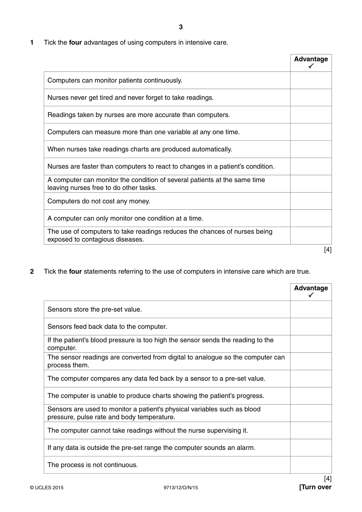 Cambridge A Level Applied Information and Communication Technology 9713 2015 Oct/Nov Paper 1 · Variant 2 question paper, page 3 of 16