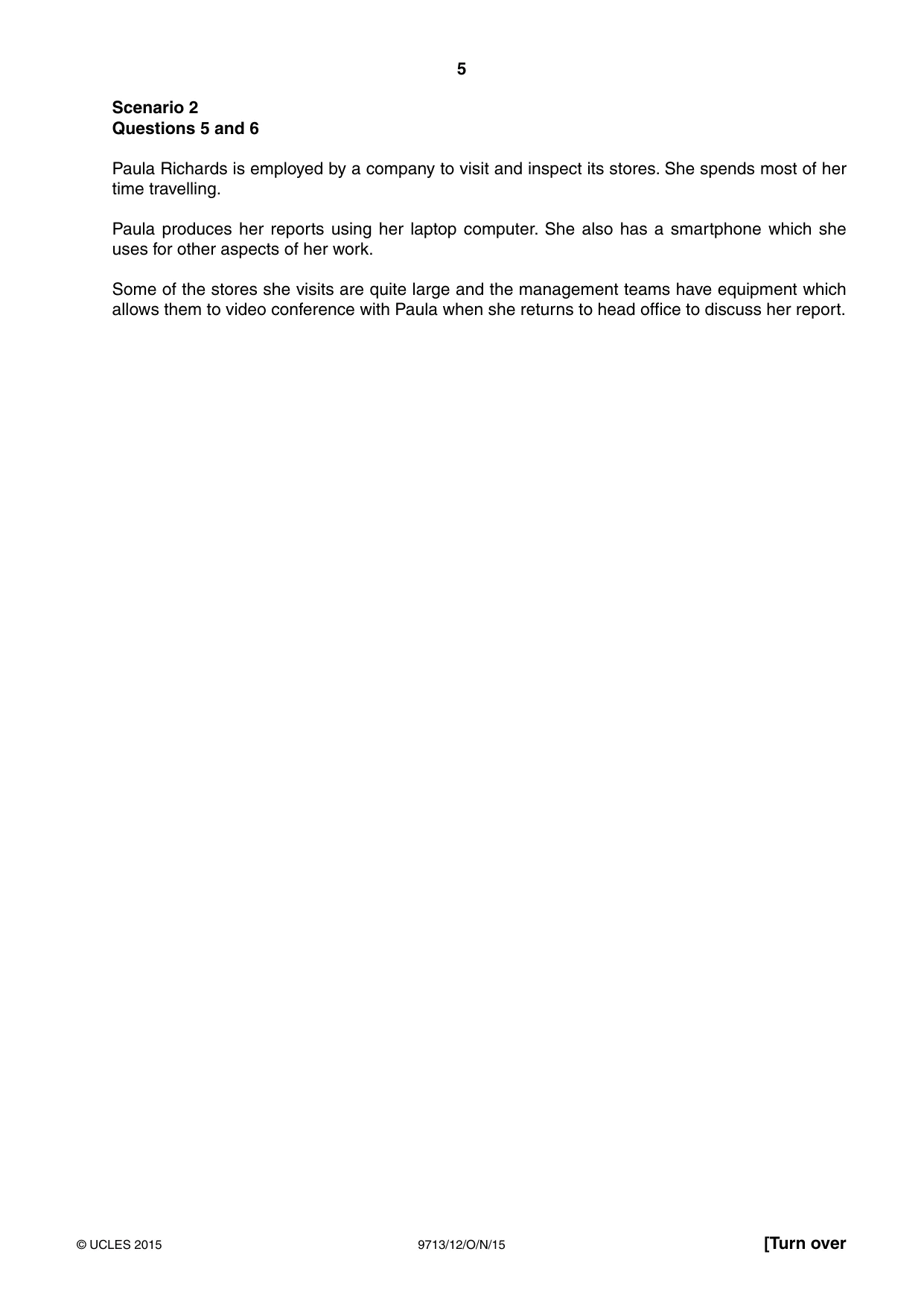 Cambridge A Level Applied Information and Communication Technology 9713 2015 Oct/Nov Paper 1 · Variant 2 question paper, page 5 of 16