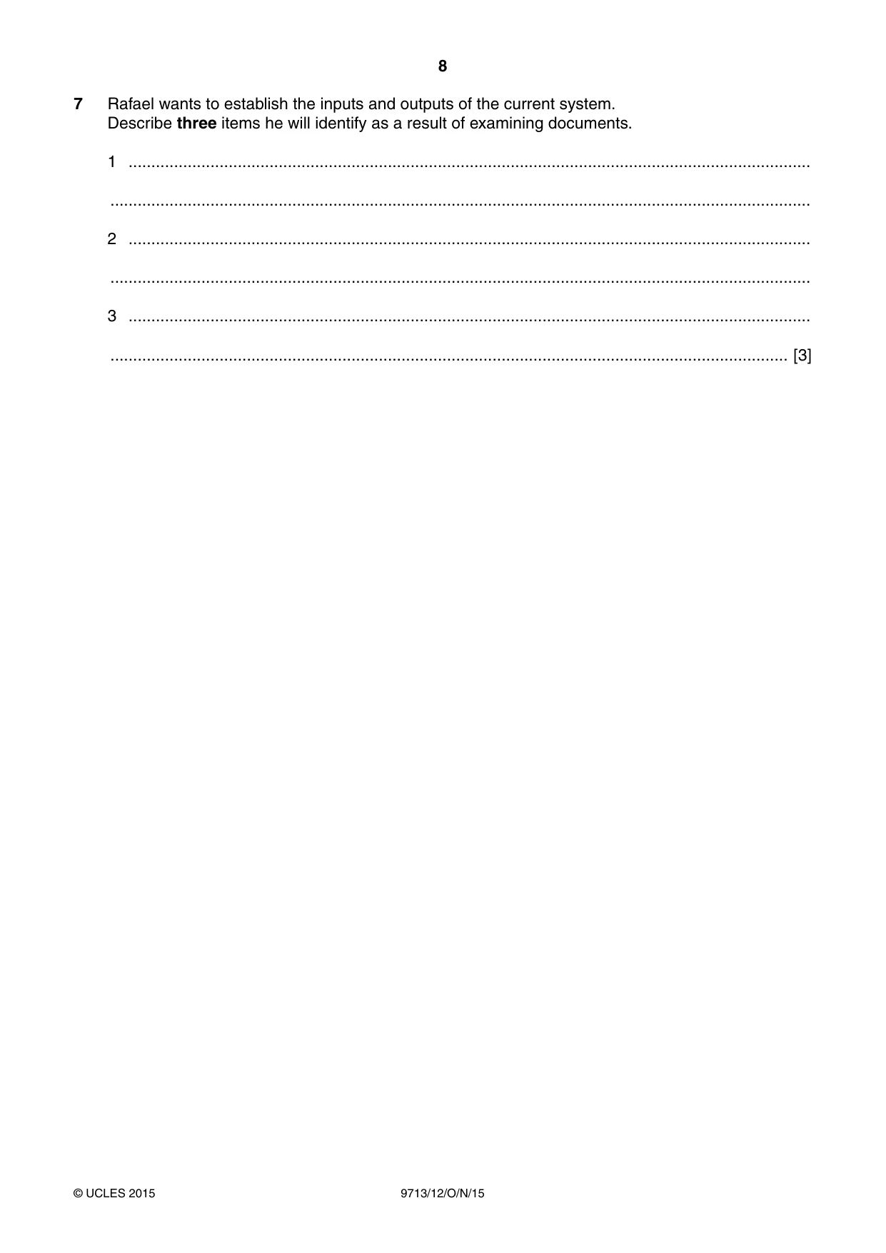 Cambridge A Level Applied Information and Communication Technology 9713 2015 Oct/Nov Paper 1 · Variant 2 question paper, page 8 of 16
