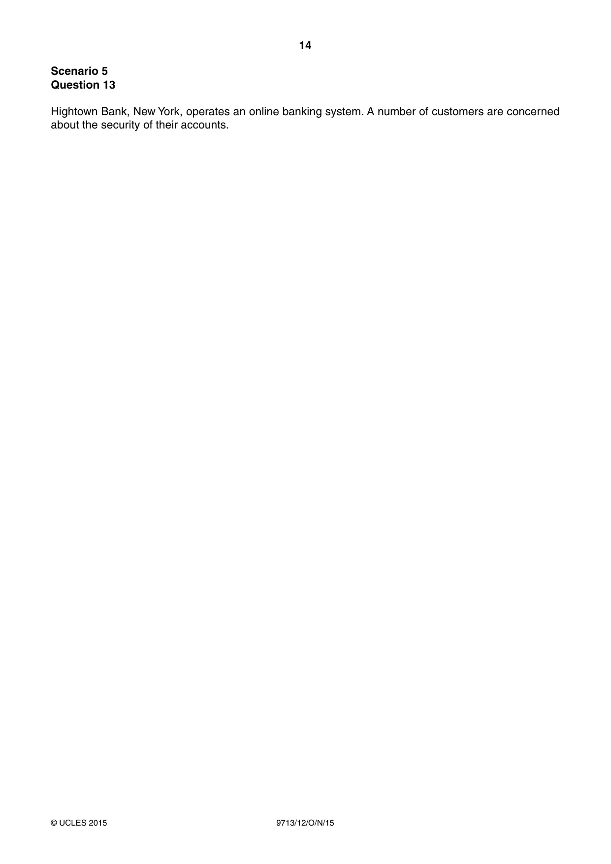 Cambridge A Level Applied Information and Communication Technology 9713 2015 Oct/Nov Paper 1 · Variant 2 question paper, page 14 of 16