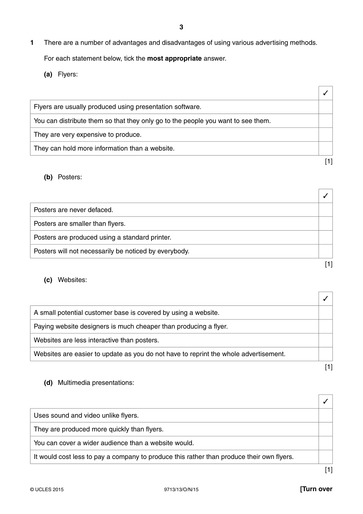 Cambridge A Level Applied Information and Communication Technology 9713 2015 Oct/Nov Paper 1 · Variant 3 question paper, page 3 of 16