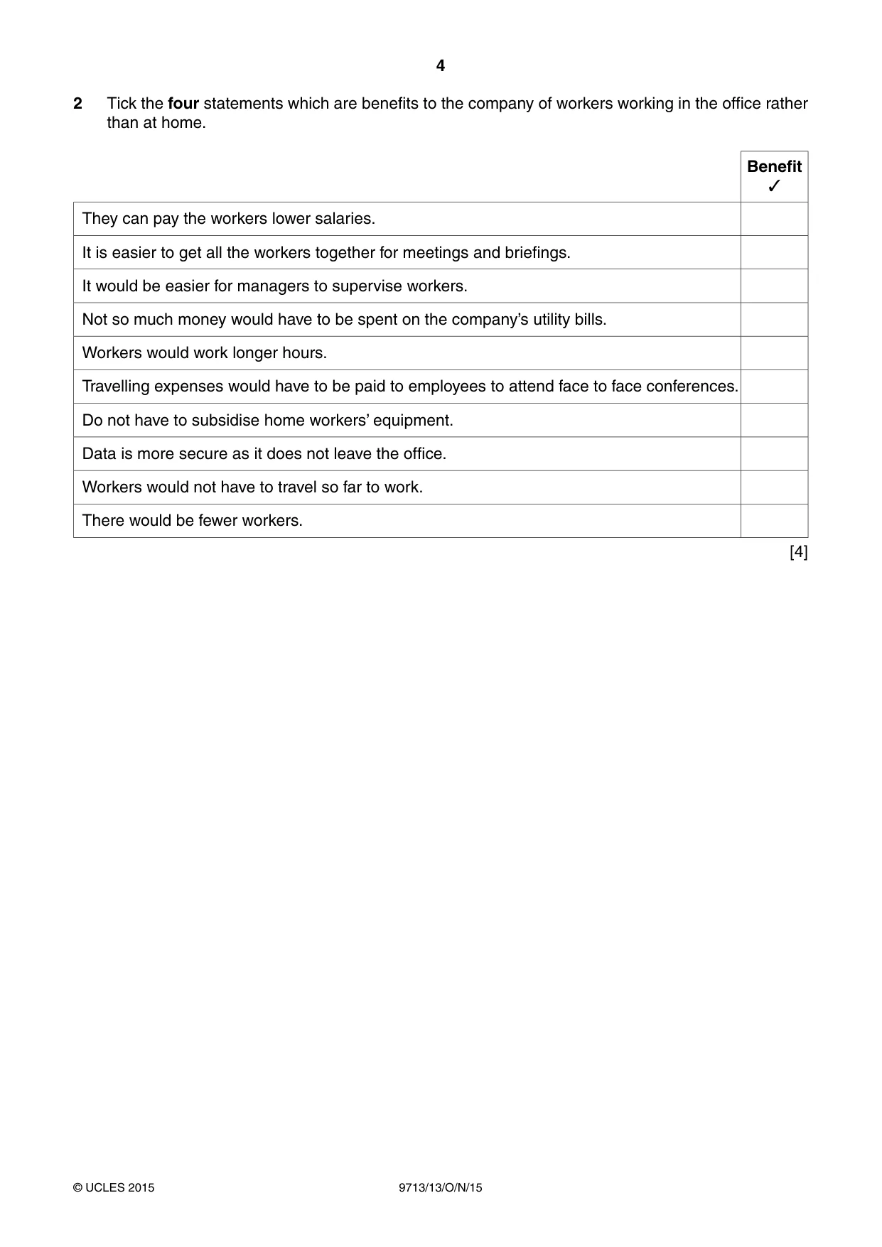 Cambridge A Level Applied Information and Communication Technology 9713 2015 Oct/Nov Paper 1 · Variant 3 question paper, page 4 of 16