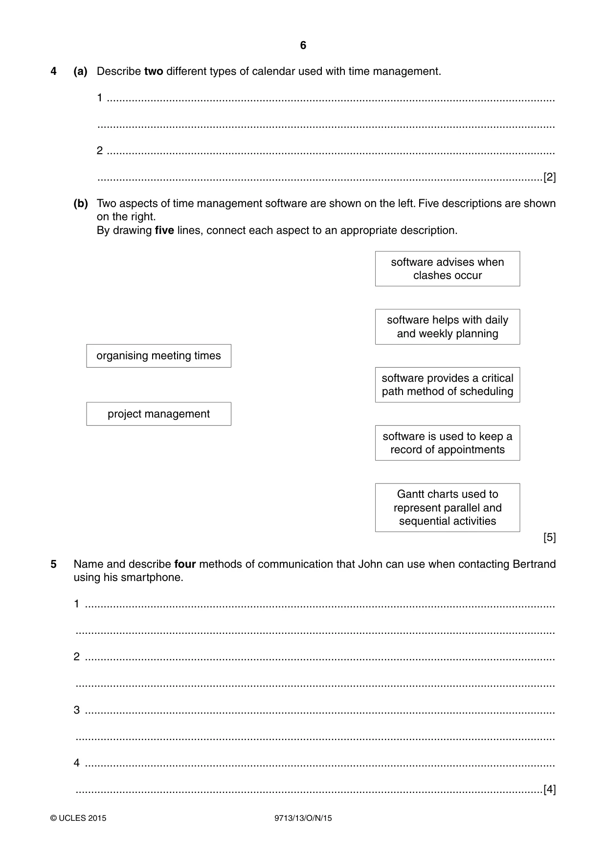 Cambridge A Level Applied Information and Communication Technology 9713 2015 Oct/Nov Paper 1 · Variant 3 question paper, page 6 of 16
