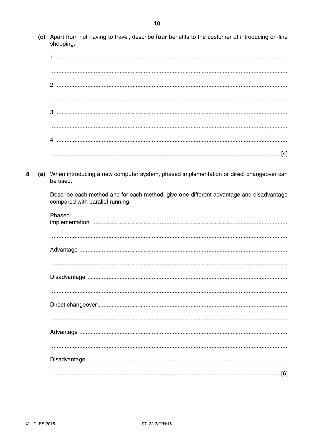 Cambridge A Level Applied Information and Communication Technology 9713 2015 Oct/Nov Paper 1 · Variant 3 question paper, page 10 of 16