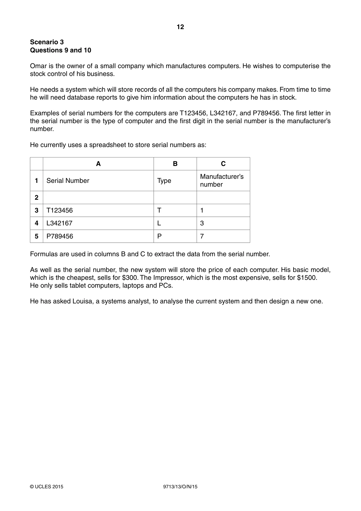 Cambridge A Level Applied Information and Communication Technology 9713 2015 Oct/Nov Paper 1 · Variant 3 question paper, page 12 of 16
