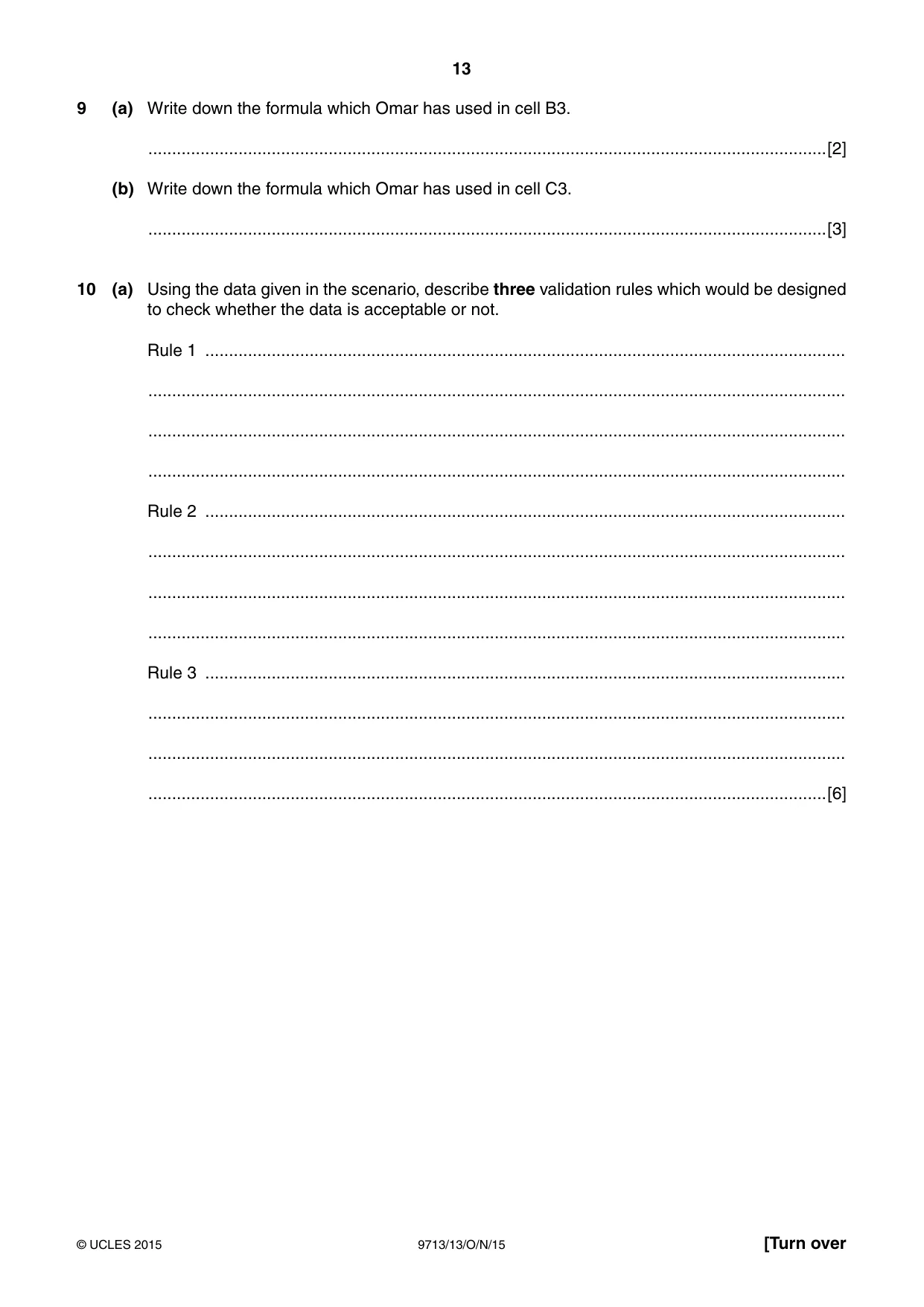Cambridge A Level Applied Information and Communication Technology 9713 2015 Oct/Nov Paper 1 · Variant 3 question paper, page 13 of 16