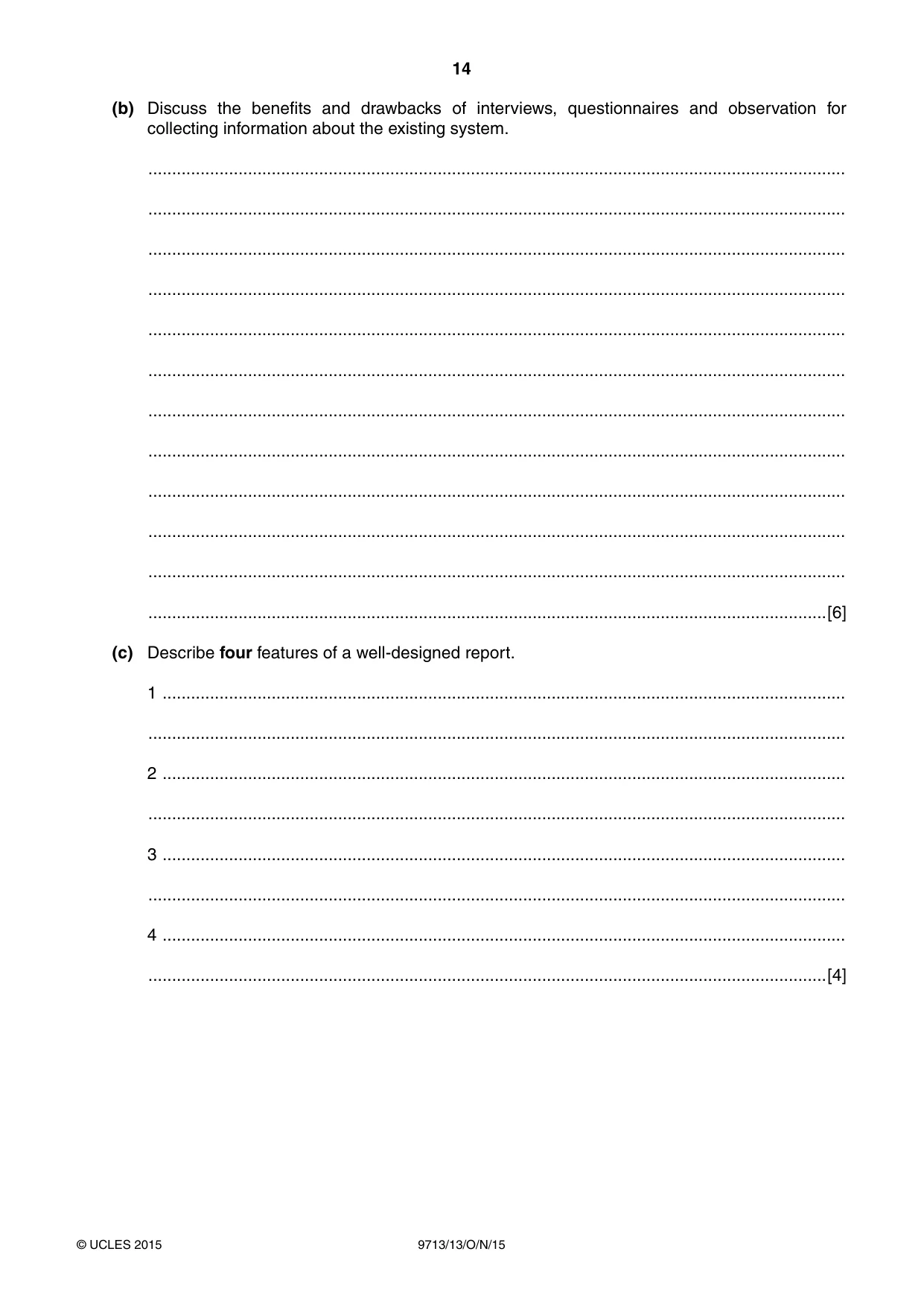 Cambridge A Level Applied Information and Communication Technology 9713 2015 Oct/Nov Paper 1 · Variant 3 question paper, page 14 of 16