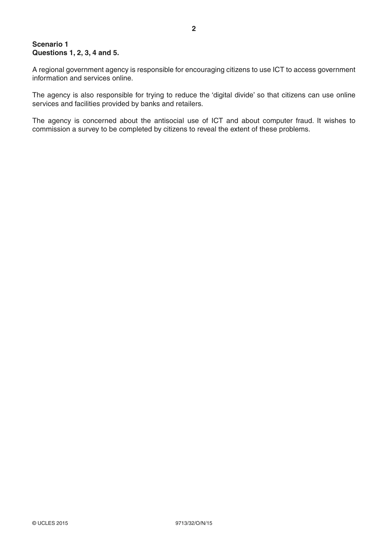 Cambridge A Level Applied Information and Communication Technology 9713 2015 Oct/Nov Paper 3 · Variant 2 question paper, page 2 of 16