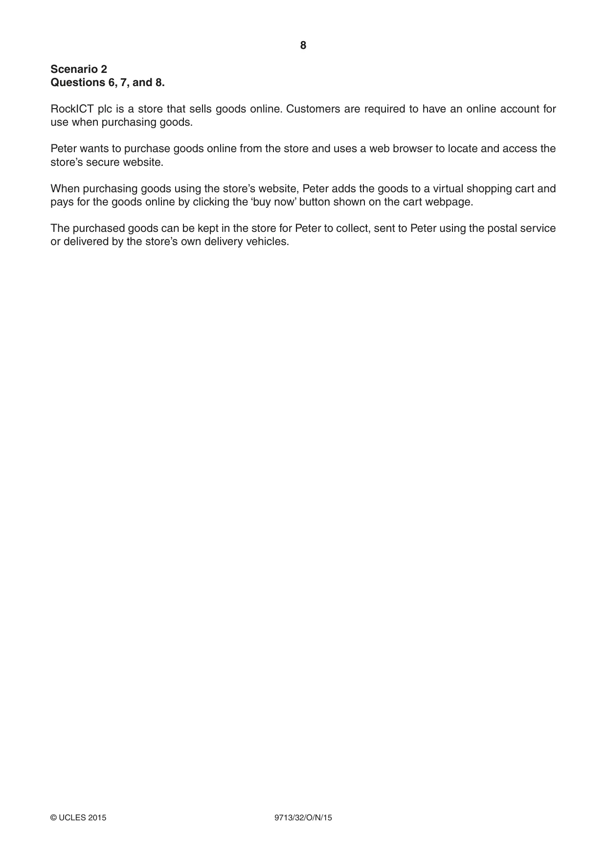 Cambridge A Level Applied Information and Communication Technology 9713 2015 Oct/Nov Paper 3 · Variant 2 question paper, page 8 of 16
