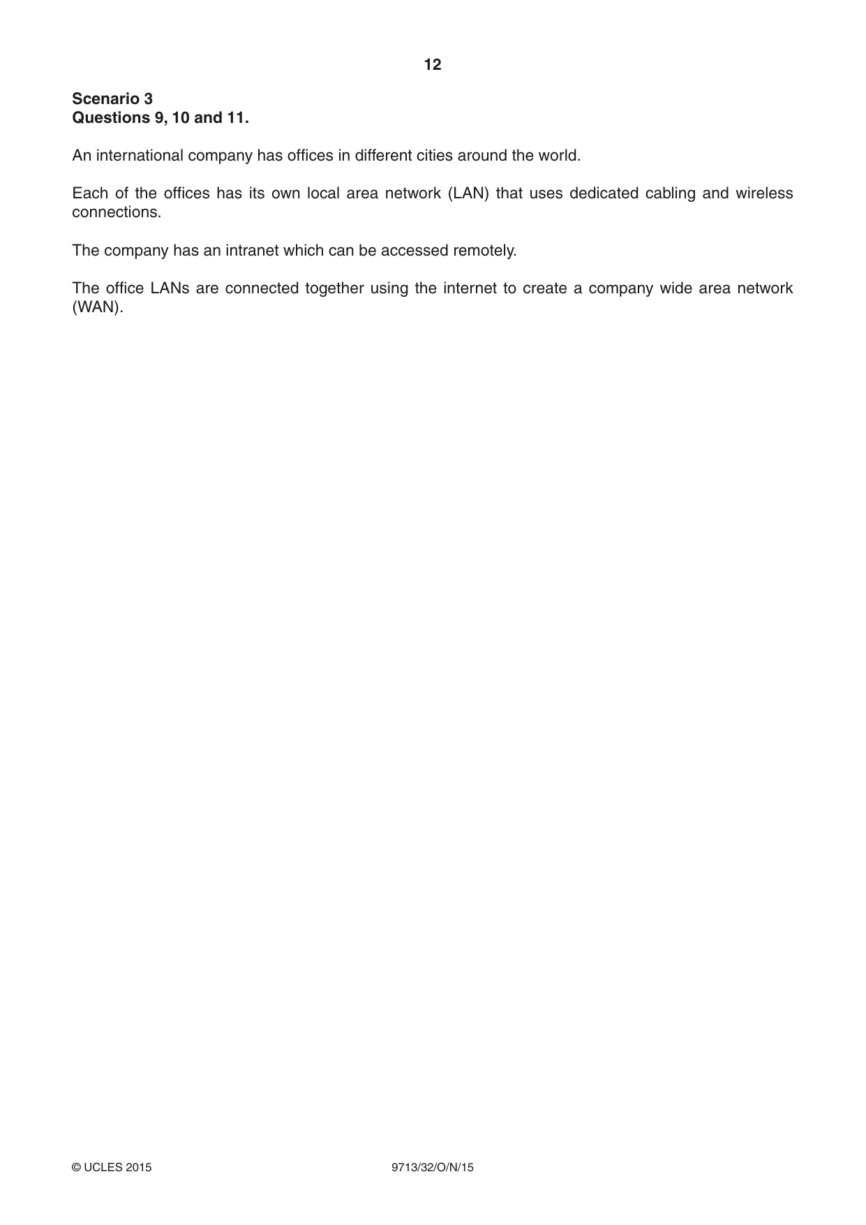 Cambridge A Level Applied Information and Communication Technology 9713 2015 Oct/Nov Paper 3 · Variant 2 question paper, page 12 of 16