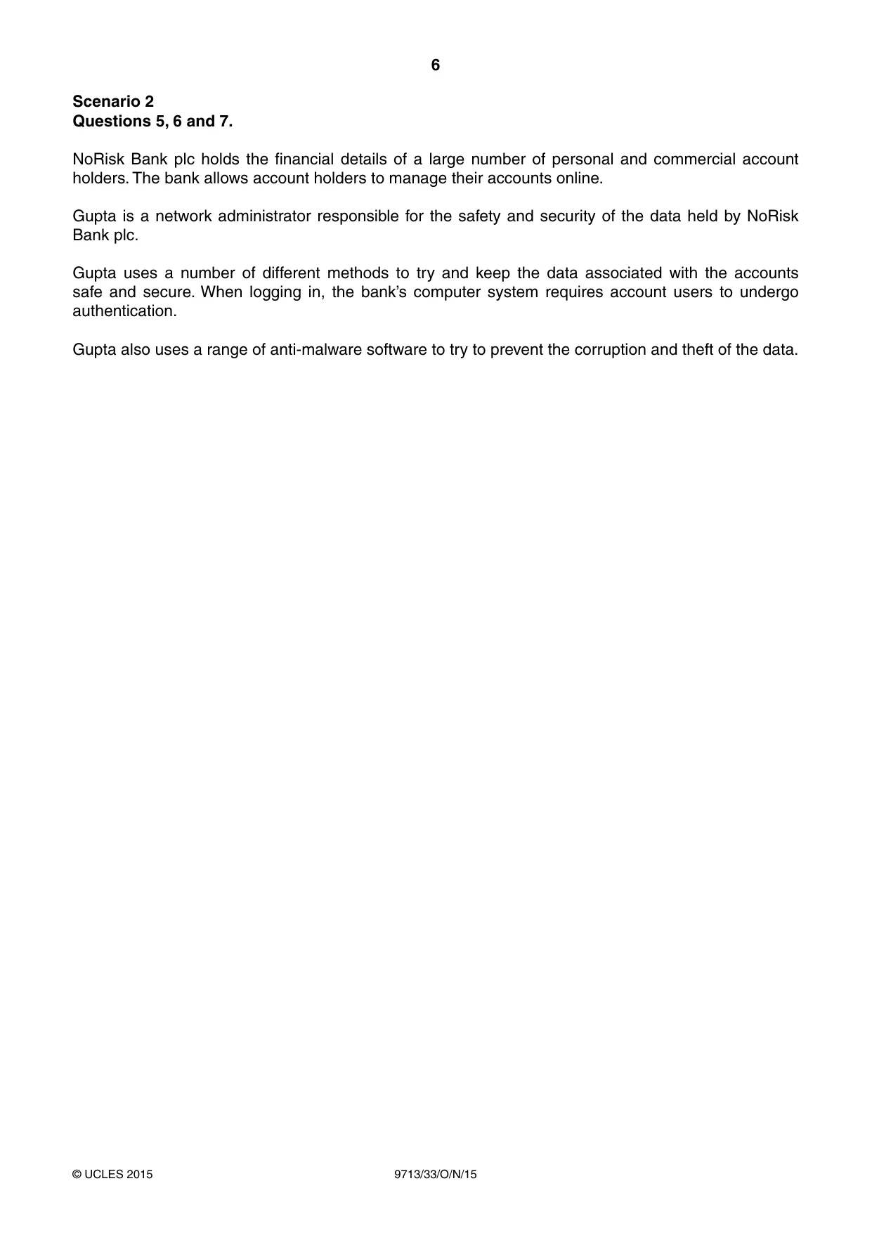 Cambridge A Level Applied Information and Communication Technology 9713 2015 Oct/Nov Paper 3 · Variant 3 question paper, page 6 of 16