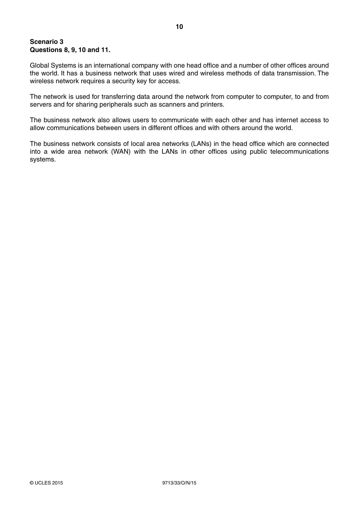 Cambridge A Level Applied Information and Communication Technology 9713 2015 Oct/Nov Paper 3 · Variant 3 question paper, page 10 of 16