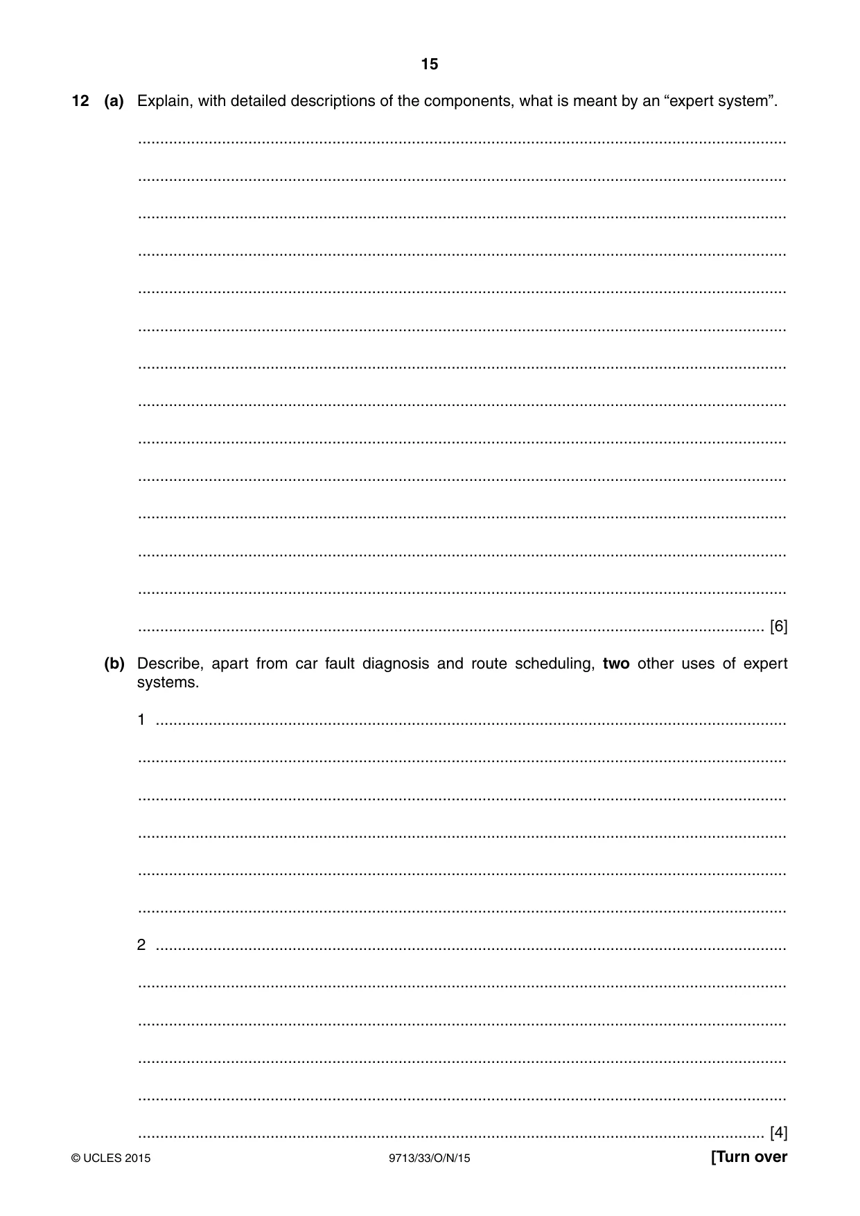 Cambridge A Level Applied Information and Communication Technology 9713 2015 Oct/Nov Paper 3 · Variant 3 question paper, page 15 of 16