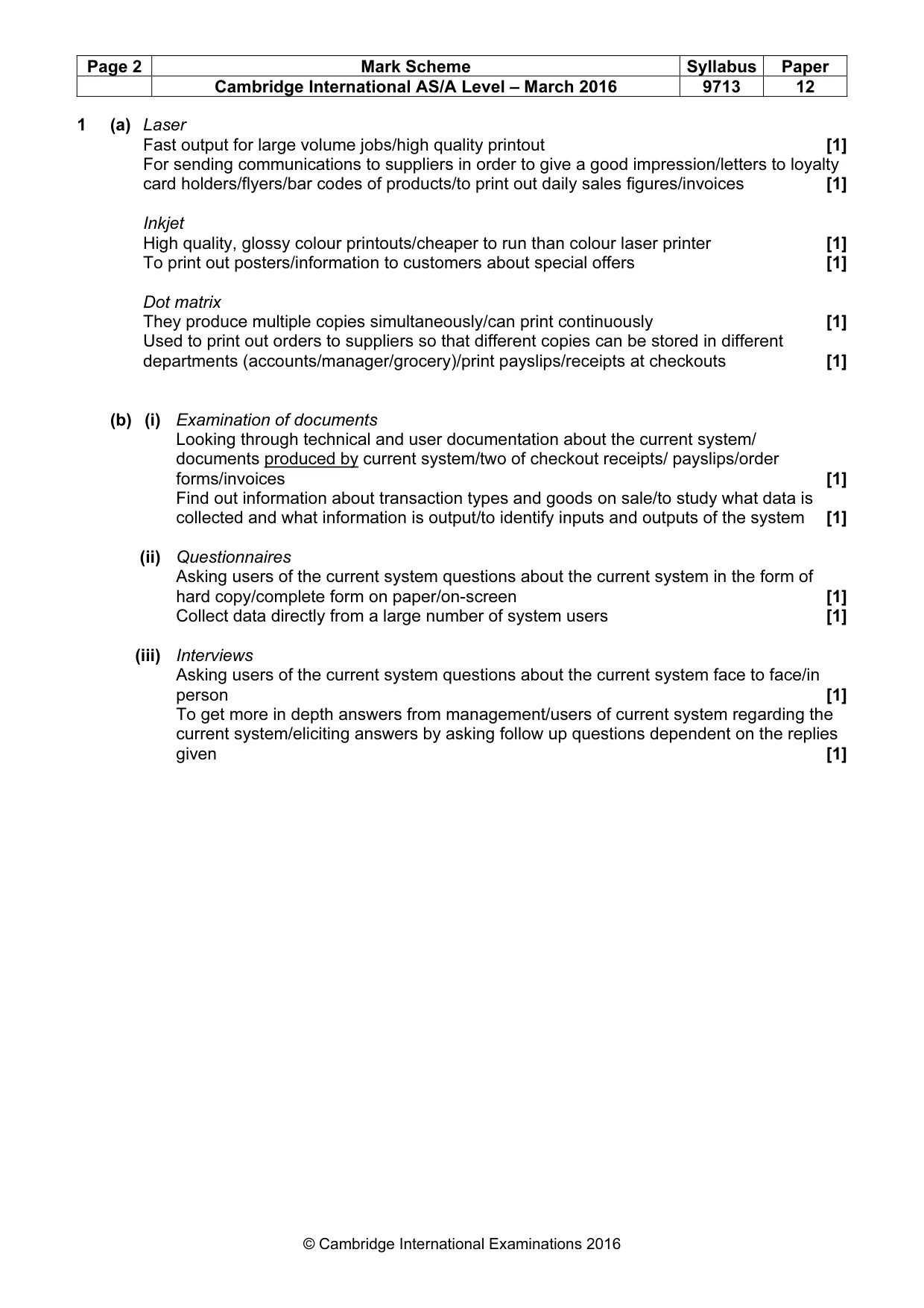 Mark scheme, page 2 of 7