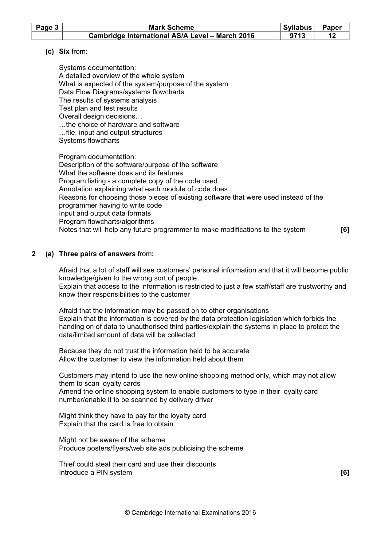 Mark scheme, page 3 of 7