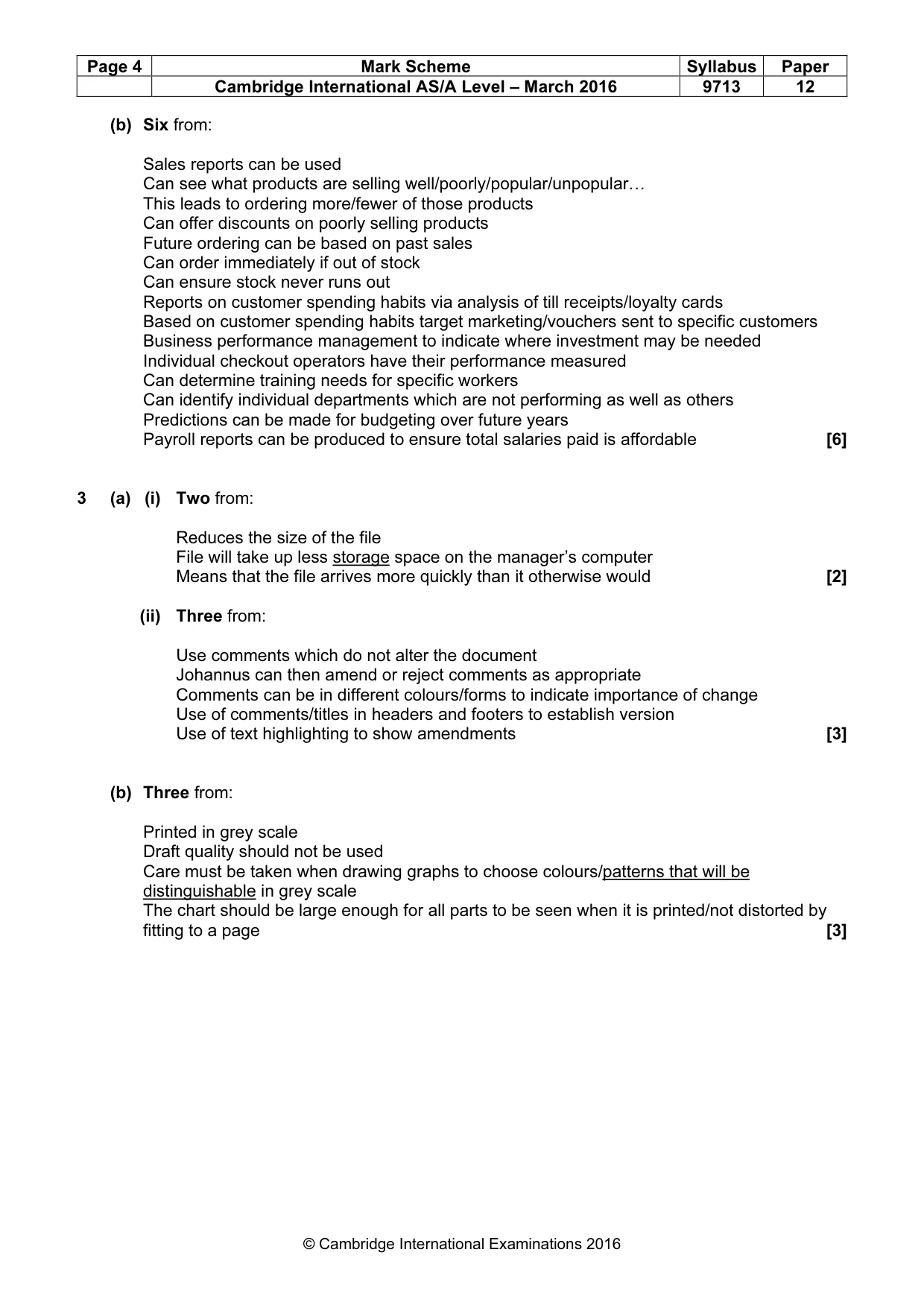 Mark scheme, page 4 of 7