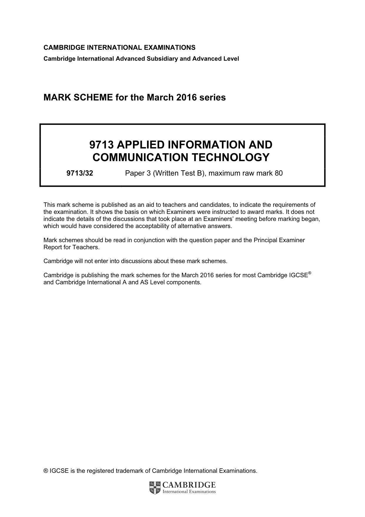 Mark scheme, page 1 of 8