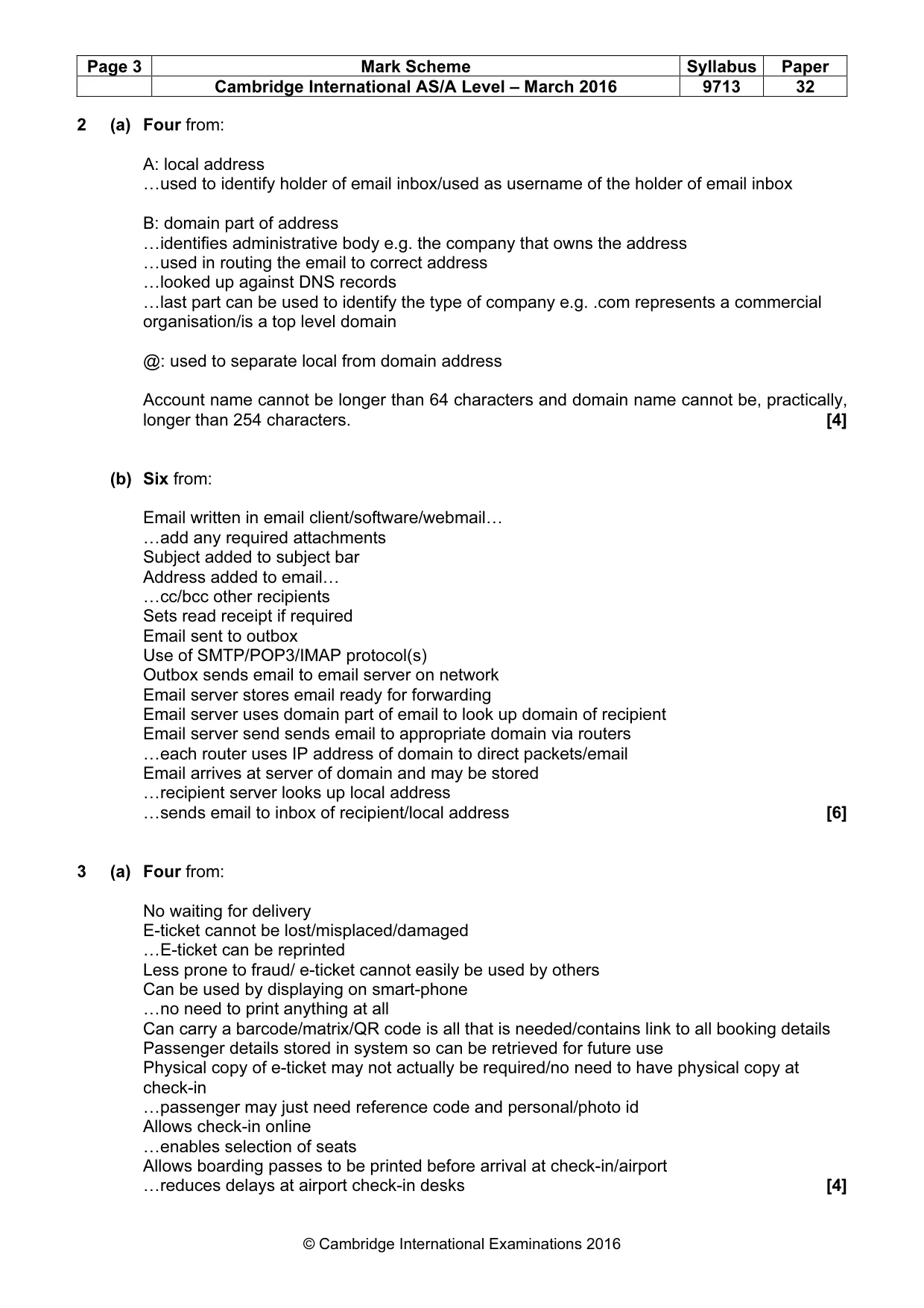 Mark scheme, page 3 of 8
