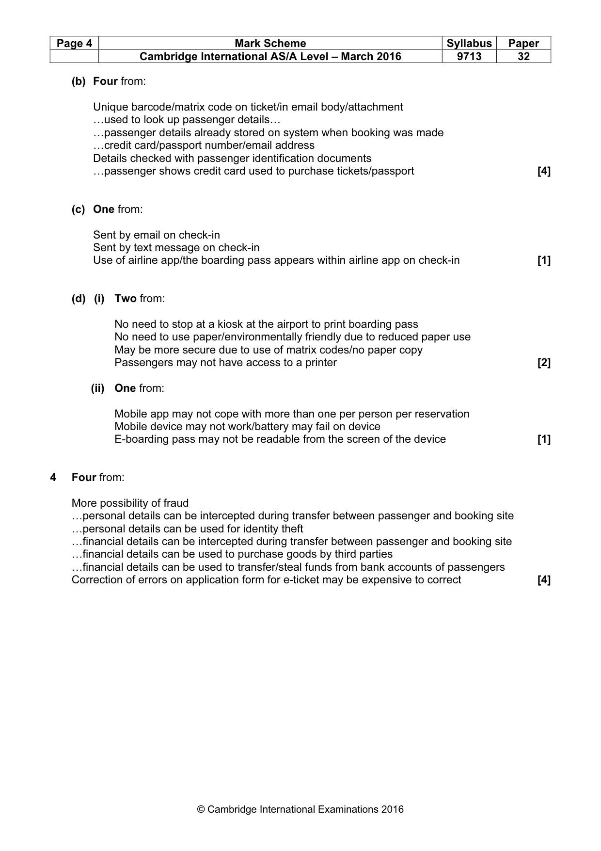 Mark scheme, page 4 of 8