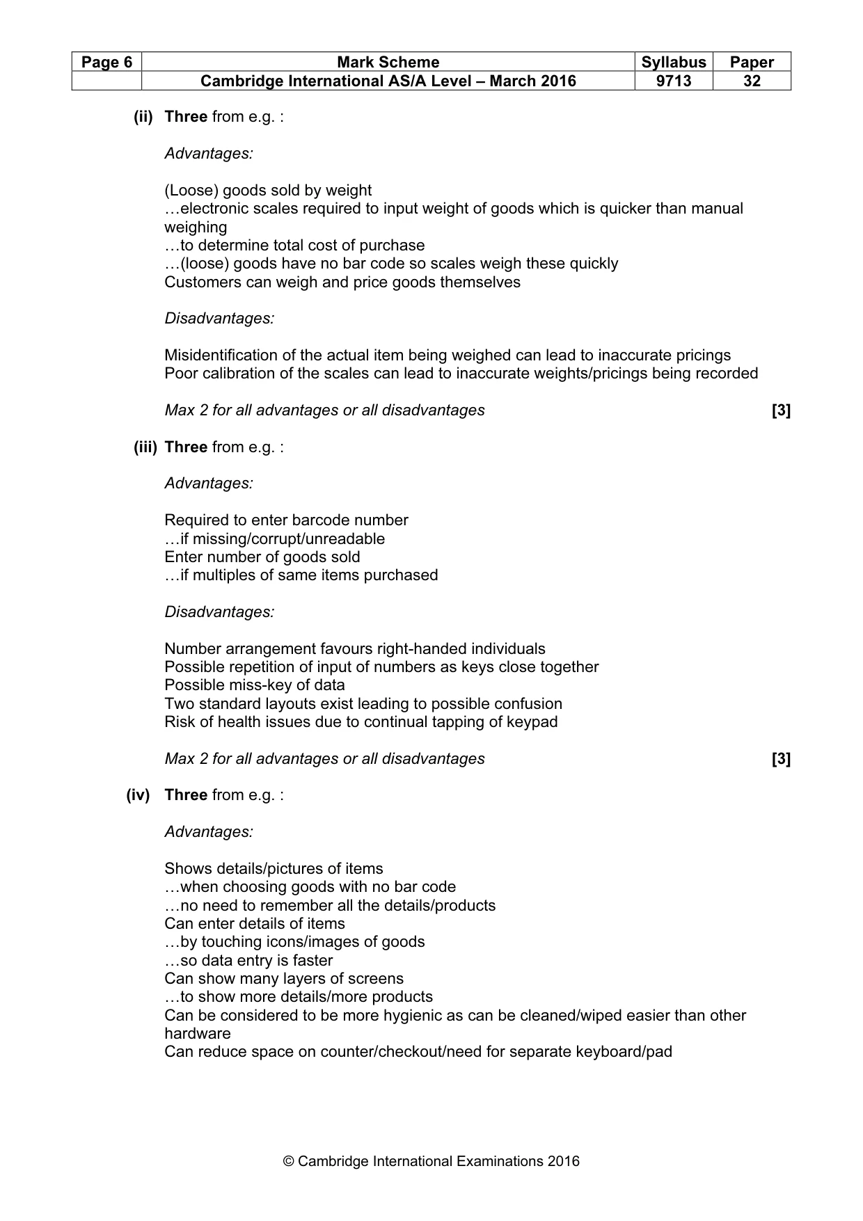 Mark scheme, page 6 of 8