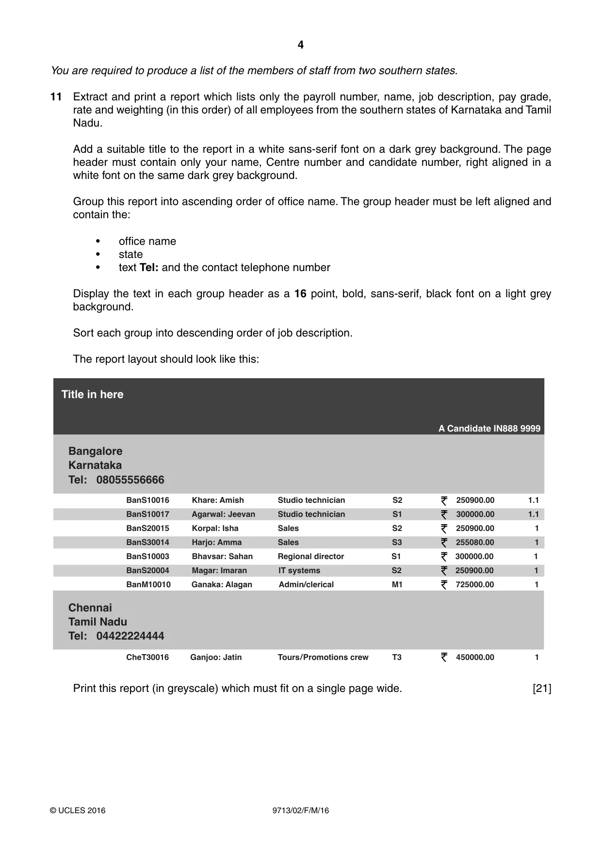 Cambridge A Level Applied Information and Communication Technology 9713 2016 Feb/March Paper 2 · Variant 0 question paper, page 4 of 8