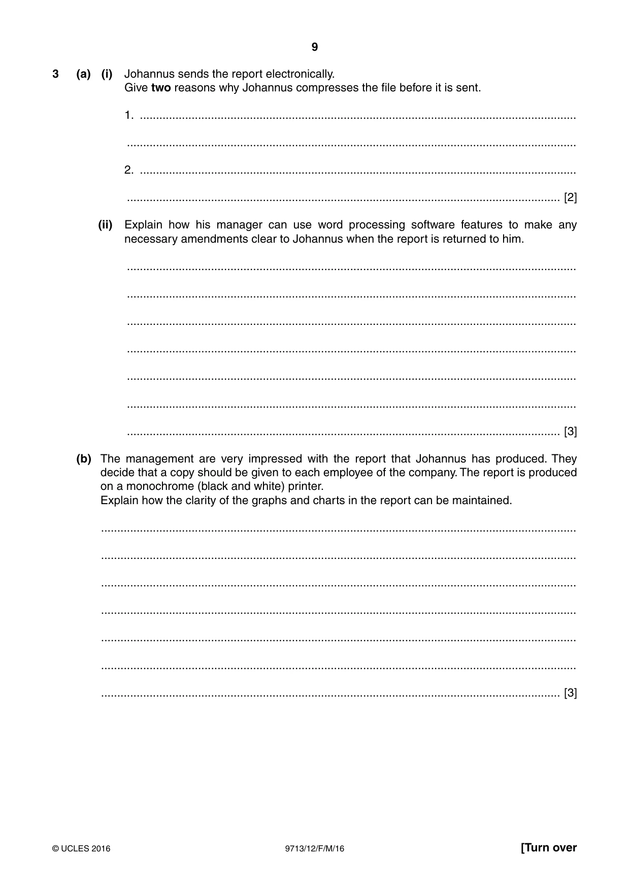 Cambridge A Level Applied Information and Communication Technology 9713 2016 Feb/March Paper 1 · Variant 2 question paper, page 9 of 20
