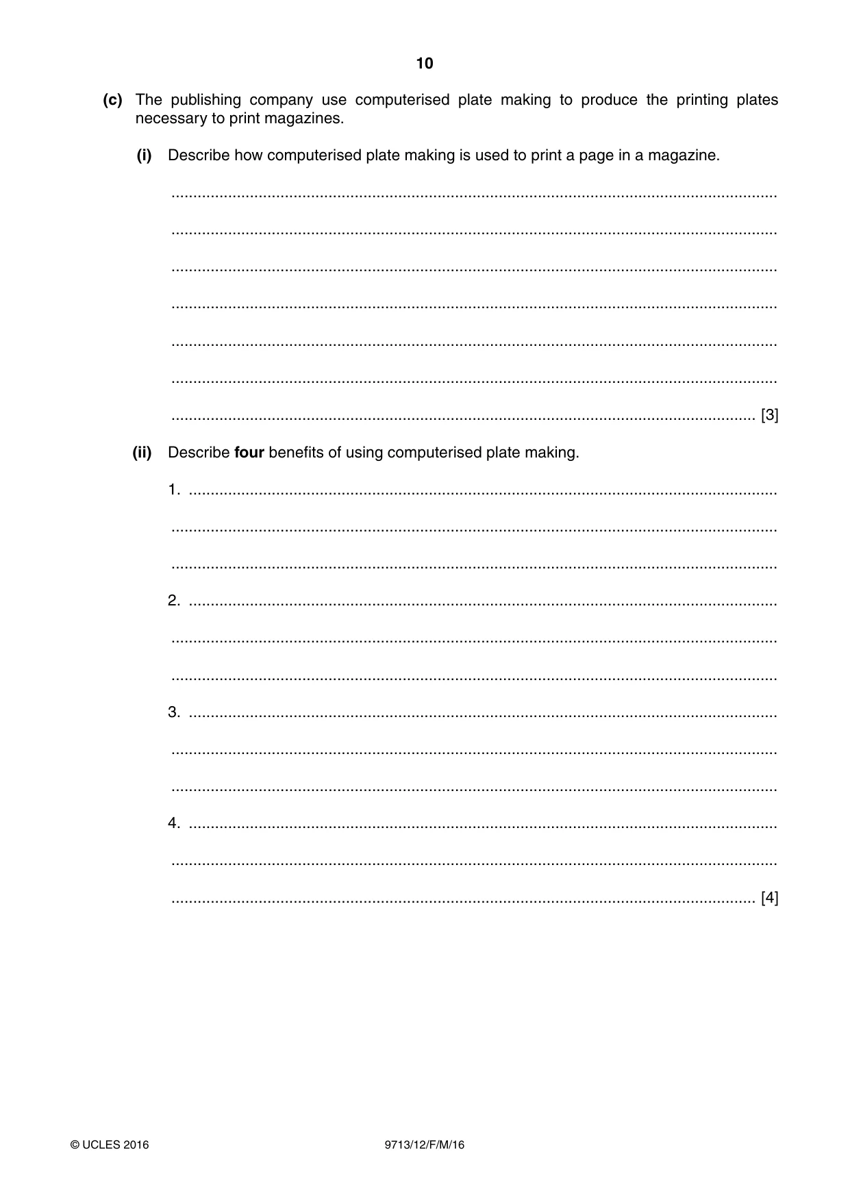 Cambridge A Level Applied Information and Communication Technology 9713 2016 Feb/March Paper 1 · Variant 2 question paper, page 10 of 20