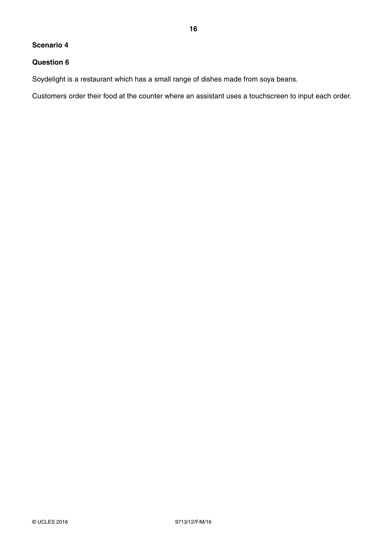 Cambridge A Level Applied Information and Communication Technology 9713 2016 Feb/March Paper 1 · Variant 2 question paper, page 16 of 20