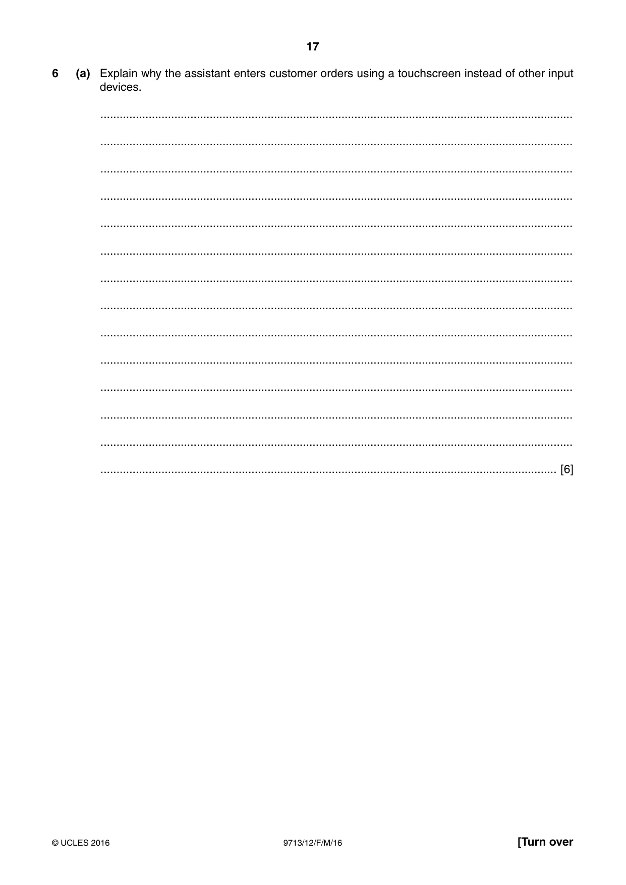 Cambridge A Level Applied Information and Communication Technology 9713 2016 Feb/March Paper 1 · Variant 2 question paper, page 17 of 20