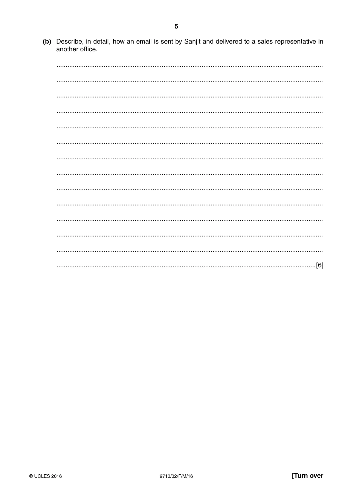 Cambridge A Level Applied Information and Communication Technology 9713 2016 Feb/March Paper 3 · Variant 2 question paper, page 5 of 16