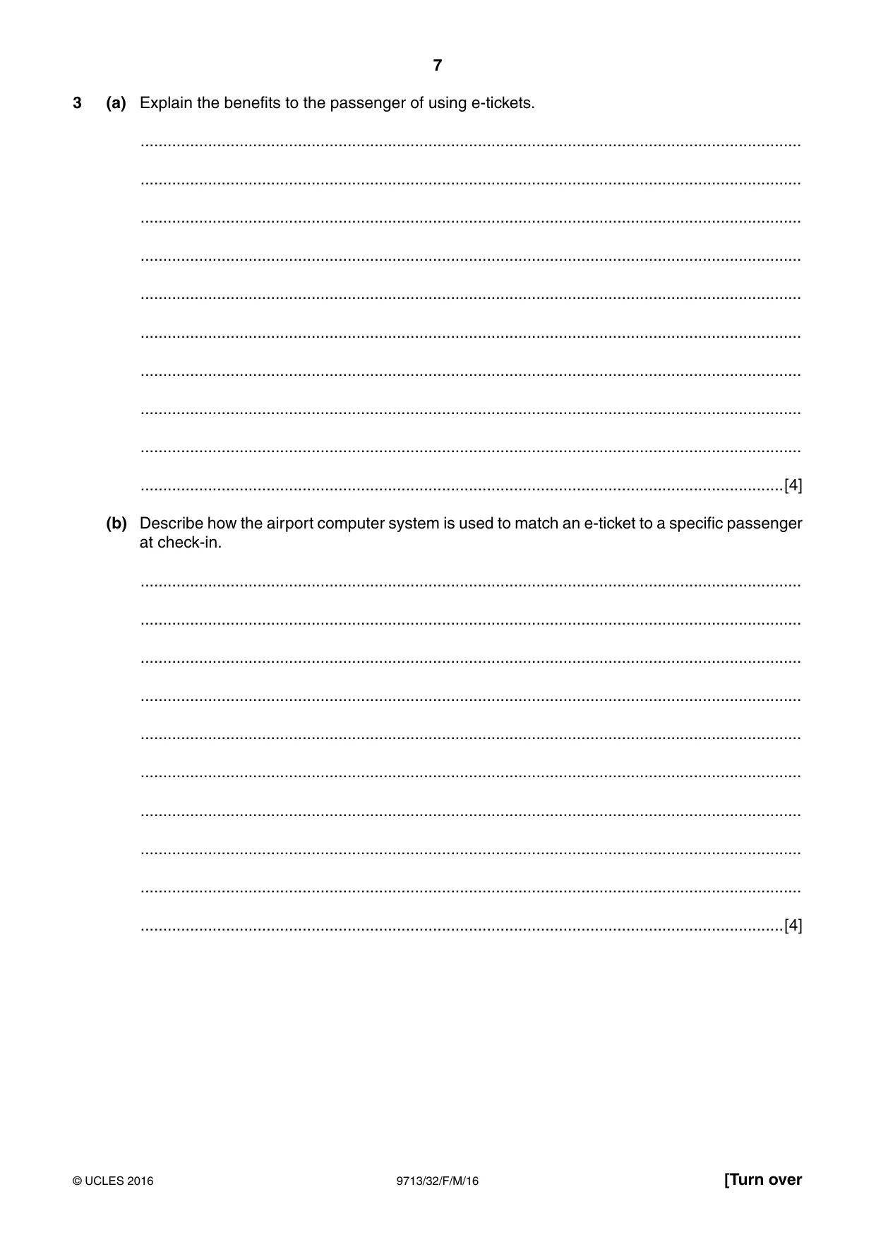 Cambridge A Level Applied Information and Communication Technology 9713 2016 Feb/March Paper 3 · Variant 2 question paper, page 7 of 16