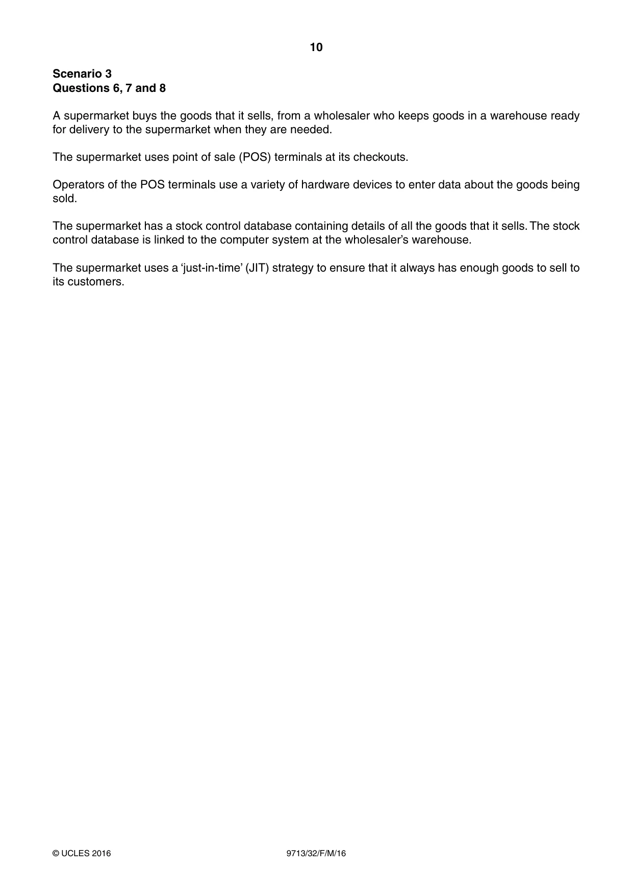 Cambridge A Level Applied Information and Communication Technology 9713 2016 Feb/March Paper 3 · Variant 2 question paper, page 10 of 16
