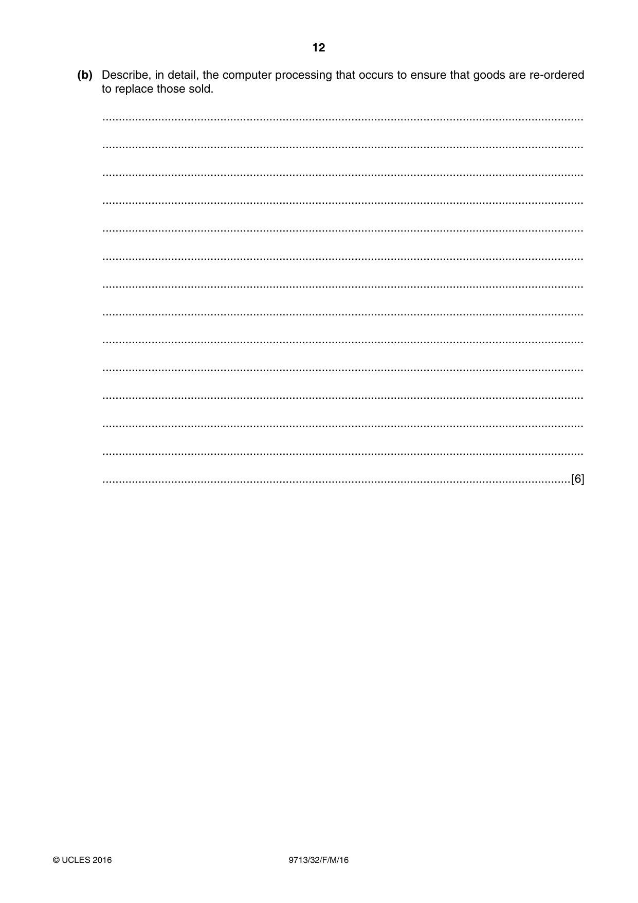 Cambridge A Level Applied Information and Communication Technology 9713 2016 Feb/March Paper 3 · Variant 2 question paper, page 12 of 16