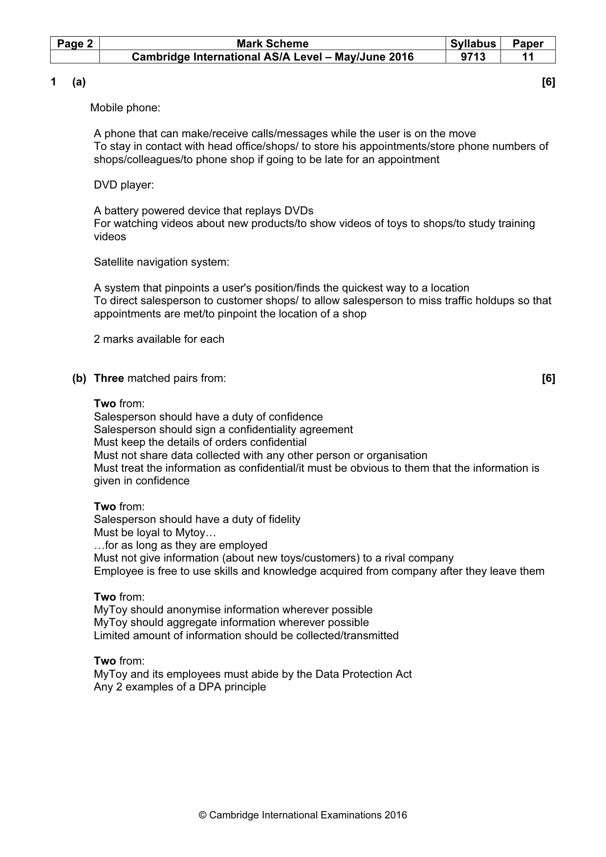 Mark scheme, page 2 of 8