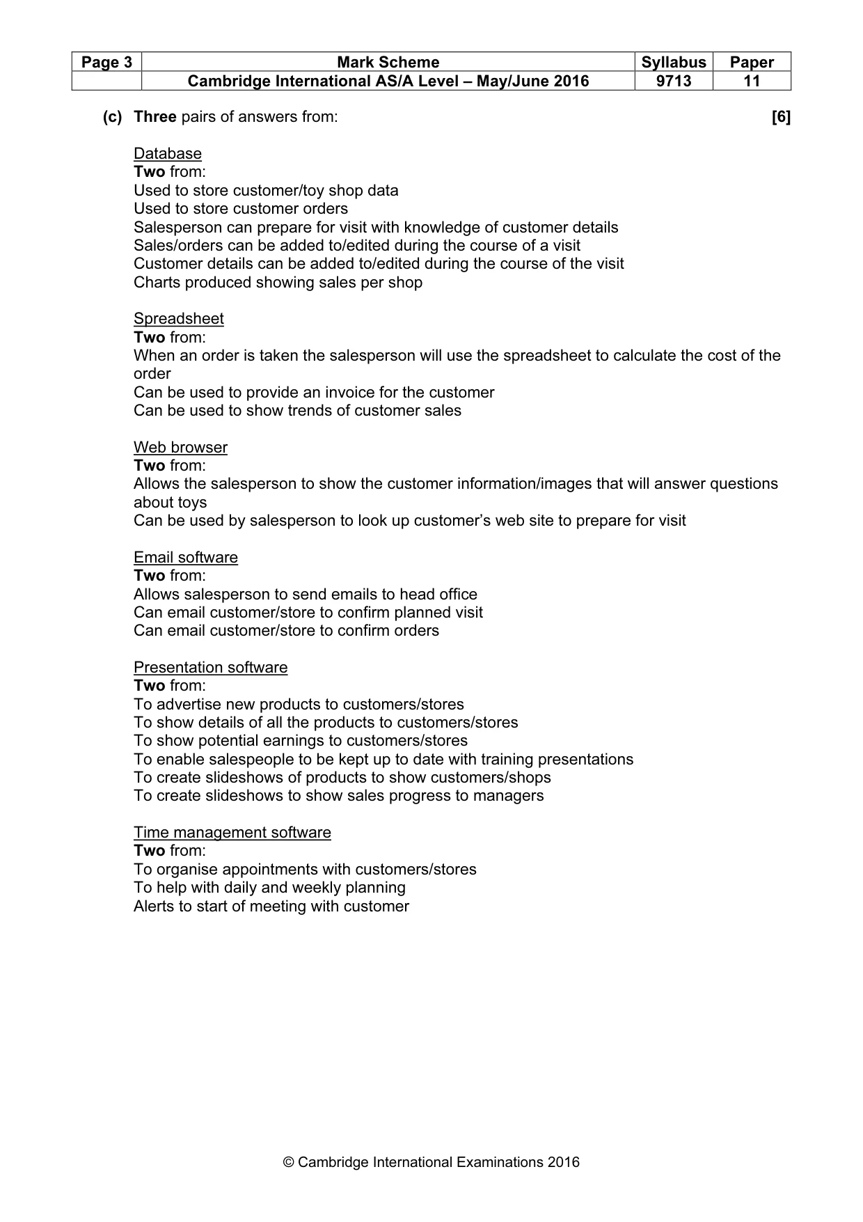 Mark scheme, page 3 of 8
