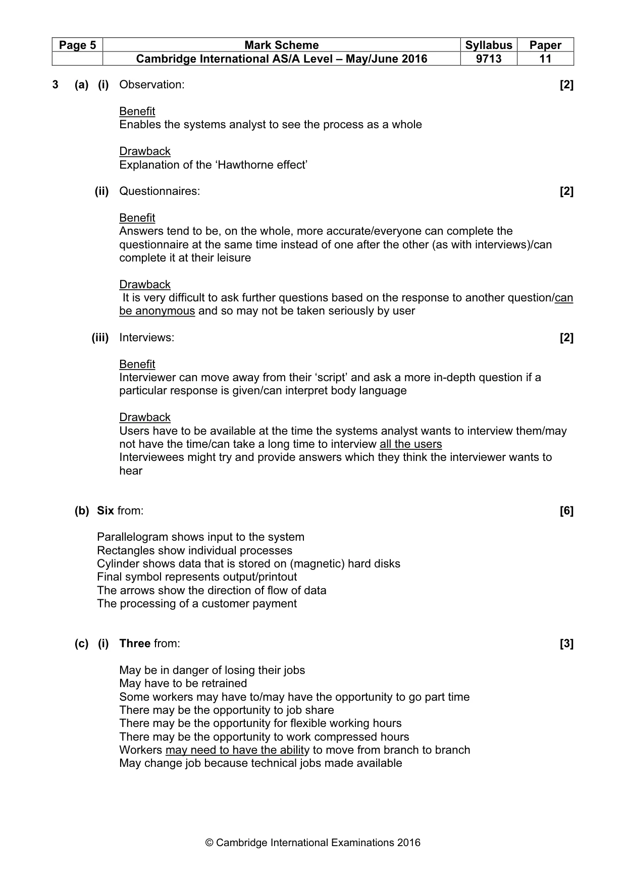 Mark scheme, page 5 of 8