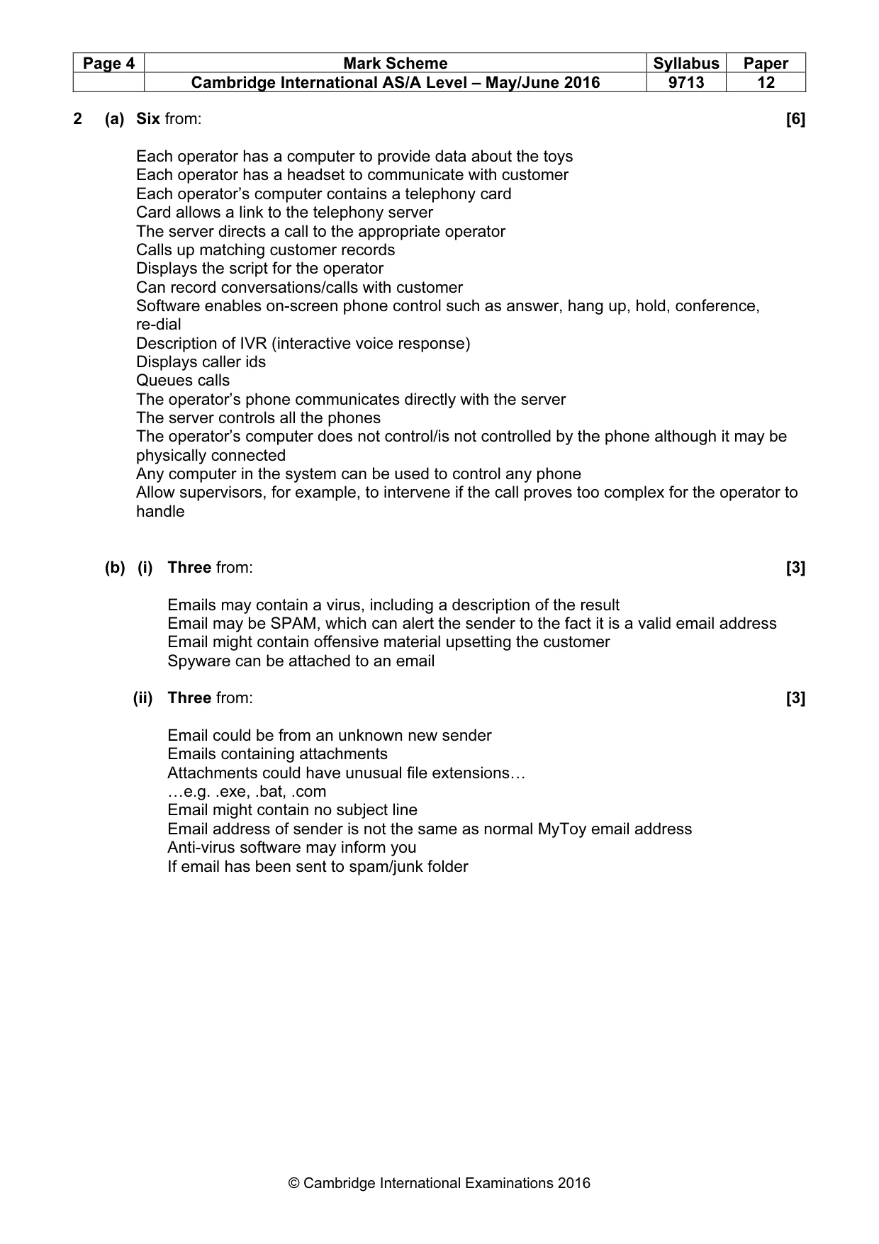 Mark scheme, page 4 of 8