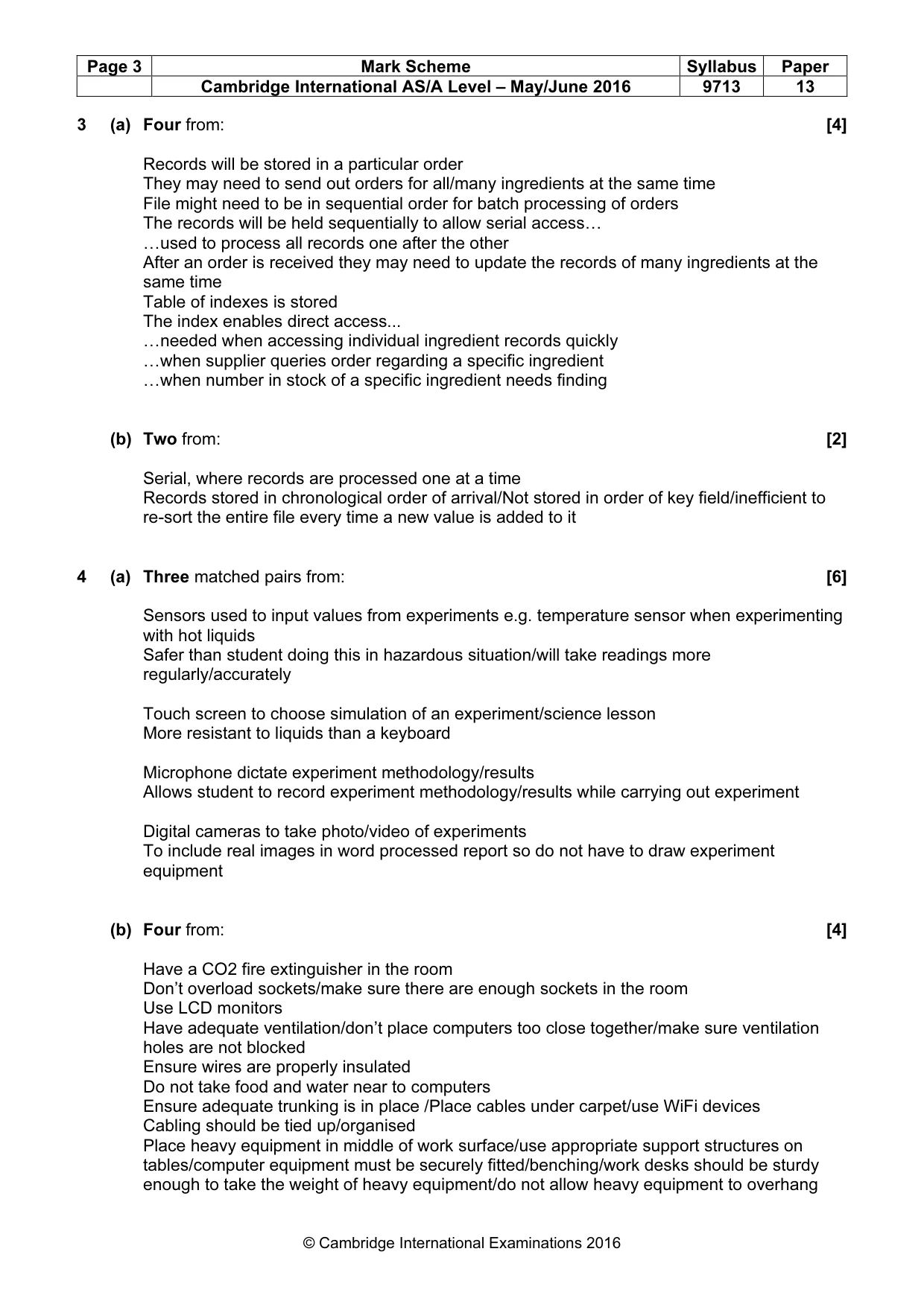 Mark scheme, page 3 of 7