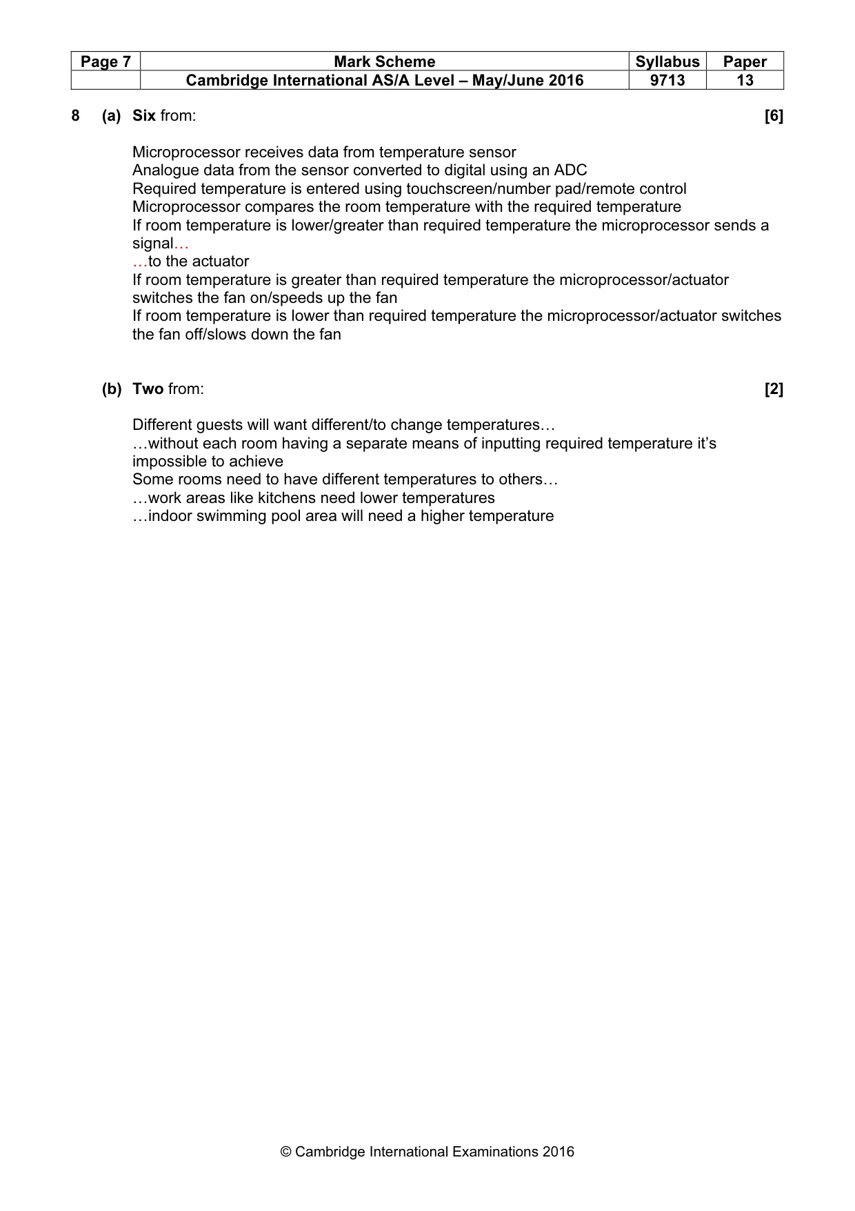 Mark scheme, page 7 of 7