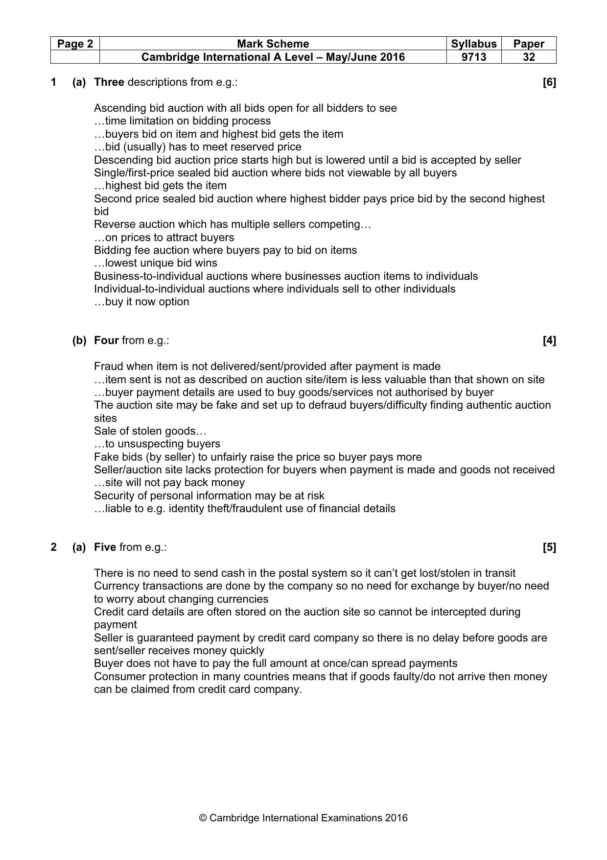 Mark scheme, page 2 of 7
