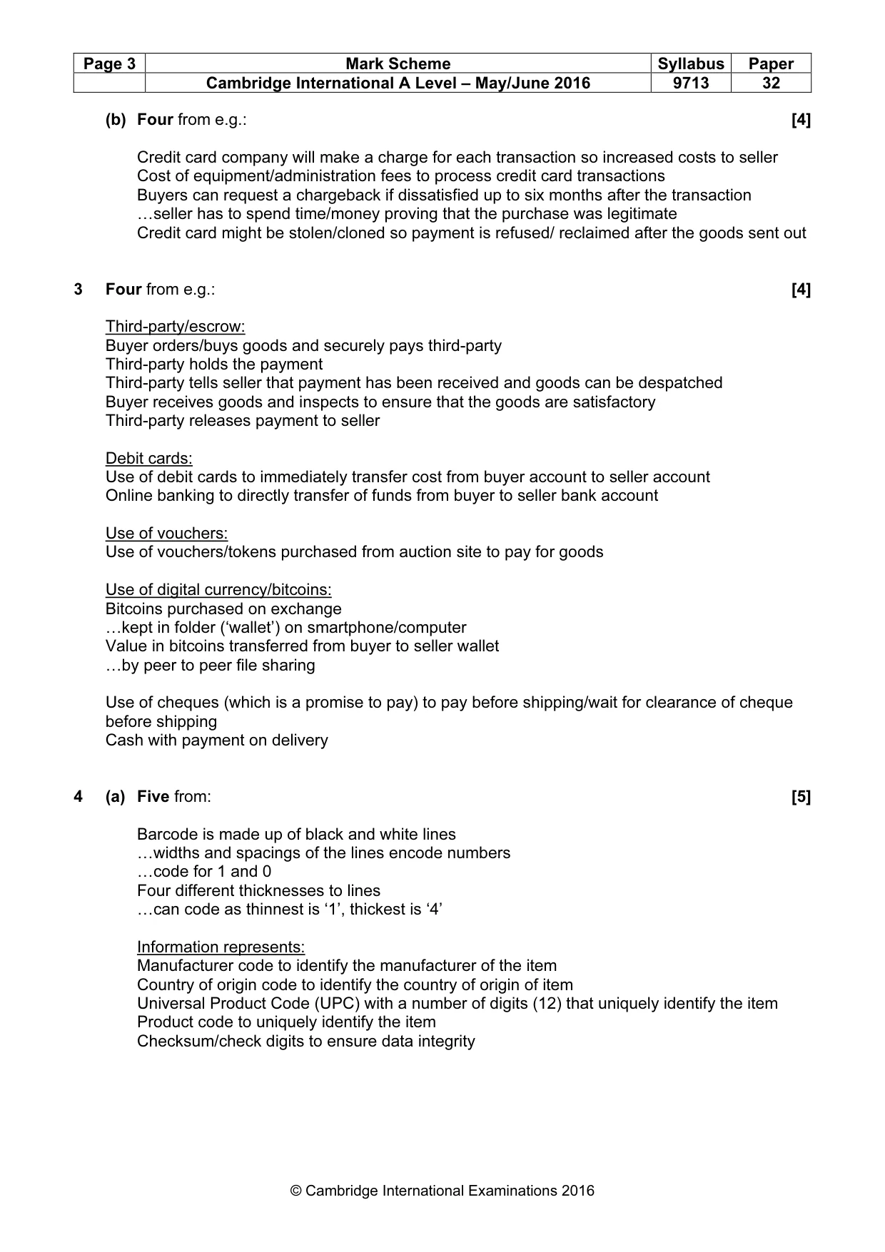 Mark scheme, page 3 of 7